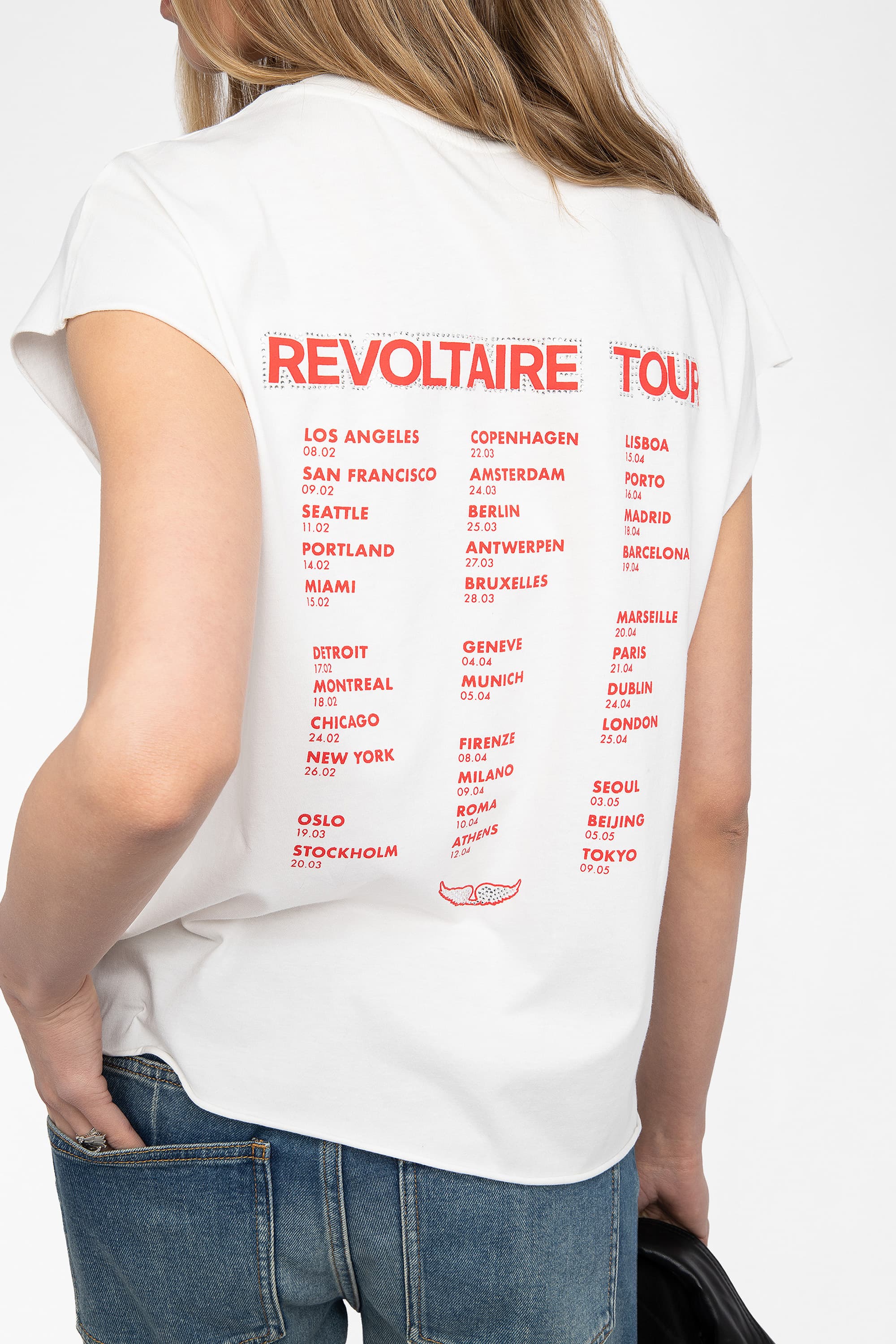 Cloe Heart Wings Strass T-Shirt