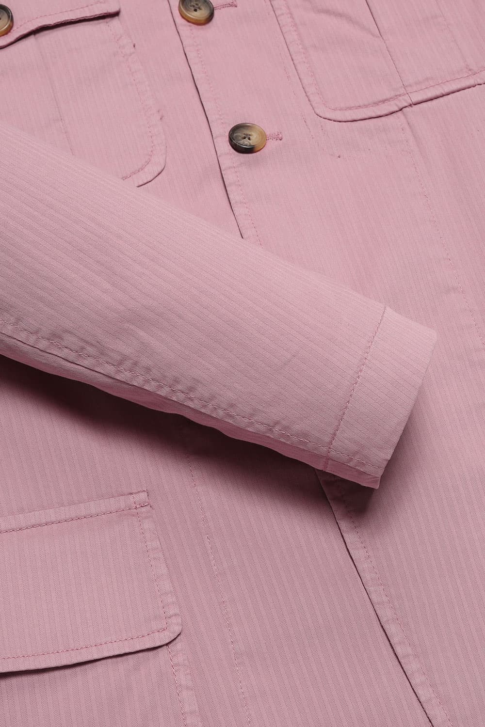 코튼 빅버튼 포켓 901 핑크 하프 코트
