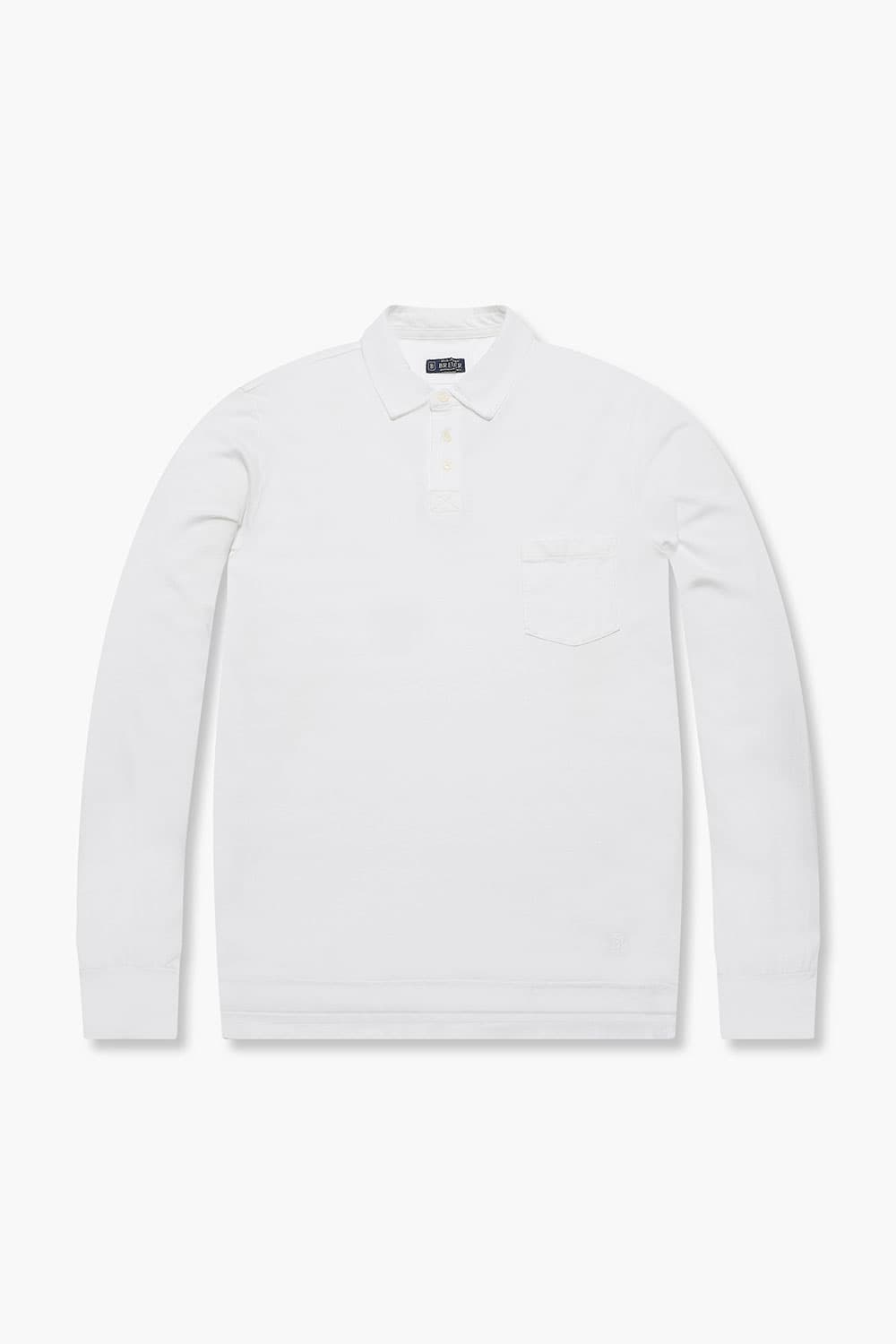 코튼 폴로 101 화이트 긴소매 티셔츠