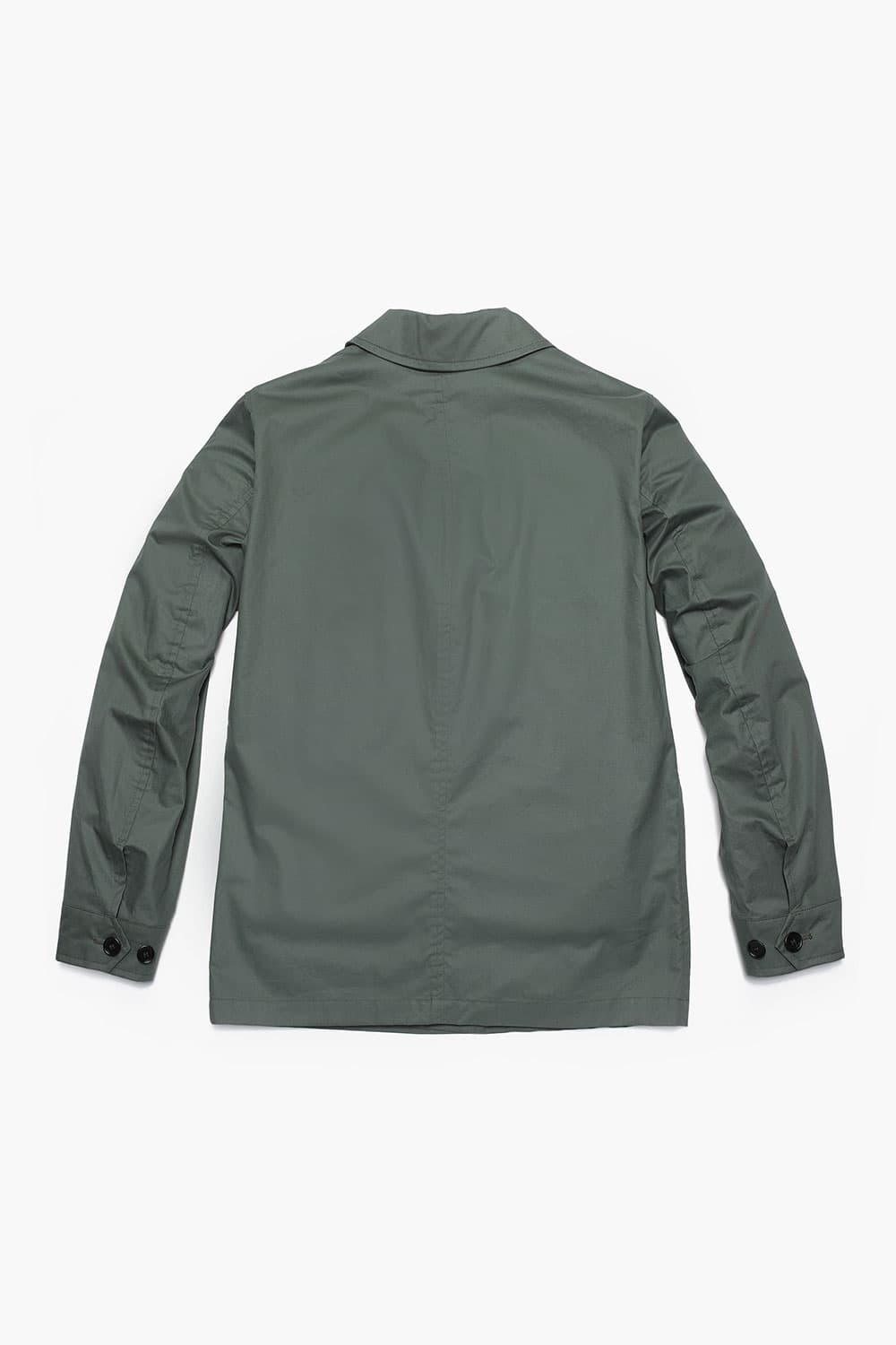 왁스 코튼 빅버튼 포켓 805 블루그린 하프 코트