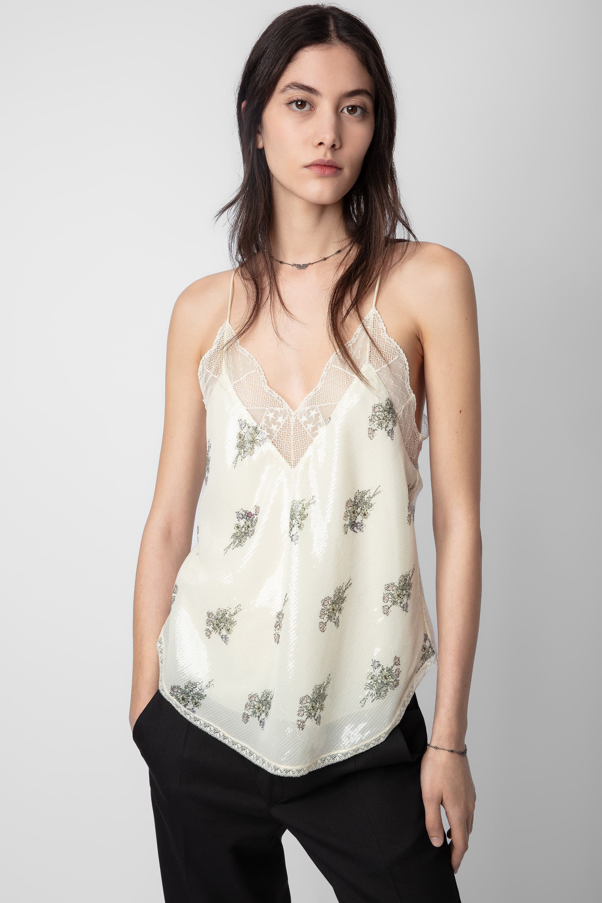Christy Sequin Flower Camisole