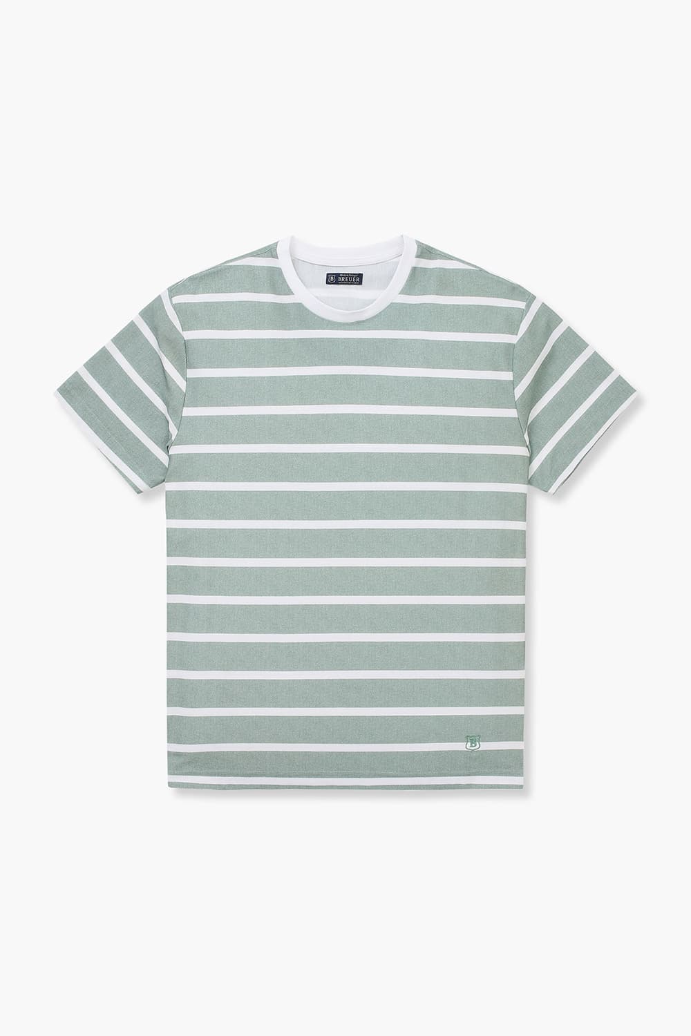 코튼 100 스트라이프 티셔츠 라이트 그린 RE4SMBAPO513R75