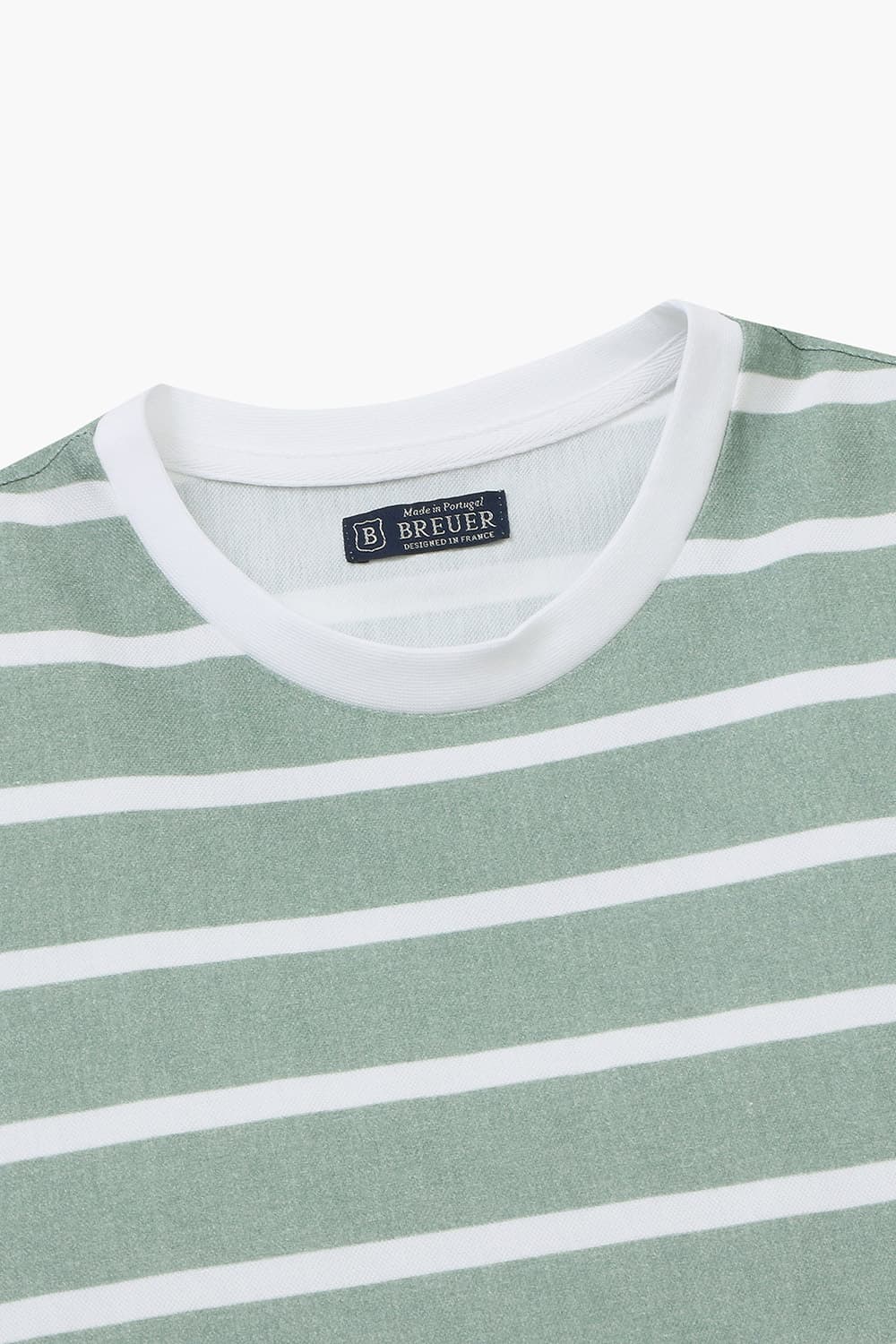코튼 100 스트라이프 티셔츠 라이트 그린 RE4SMBAPO513R75