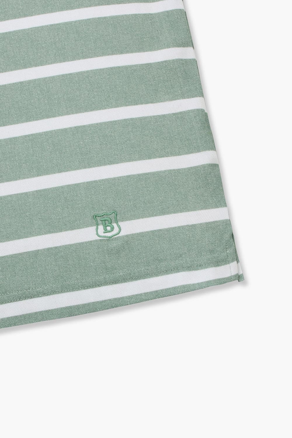 코튼 100 스트라이프 티셔츠 라이트 그린 RE4SMBAPO513R75