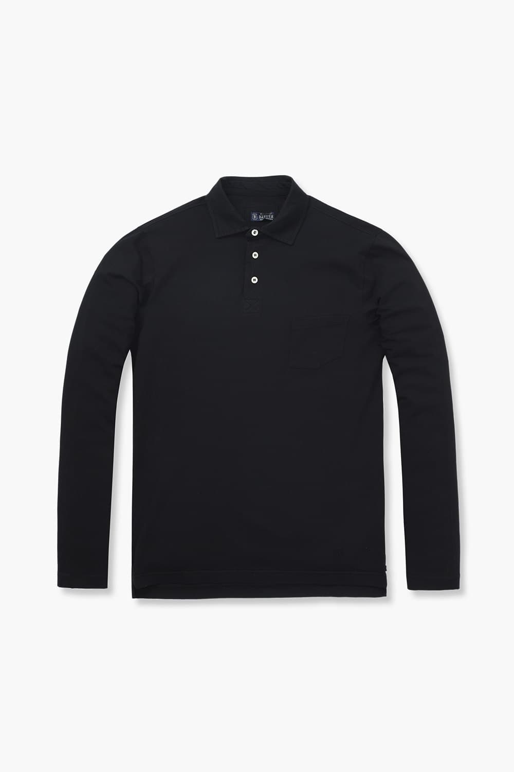 코튼 100 폴로 져지 긴팔 니트 블랙 RE4SMBAPO101R99