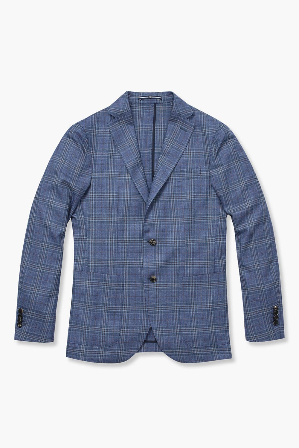 울 실크 체크 SALENTO 믹스 자켓 블루 RE4SMBAJA206R63