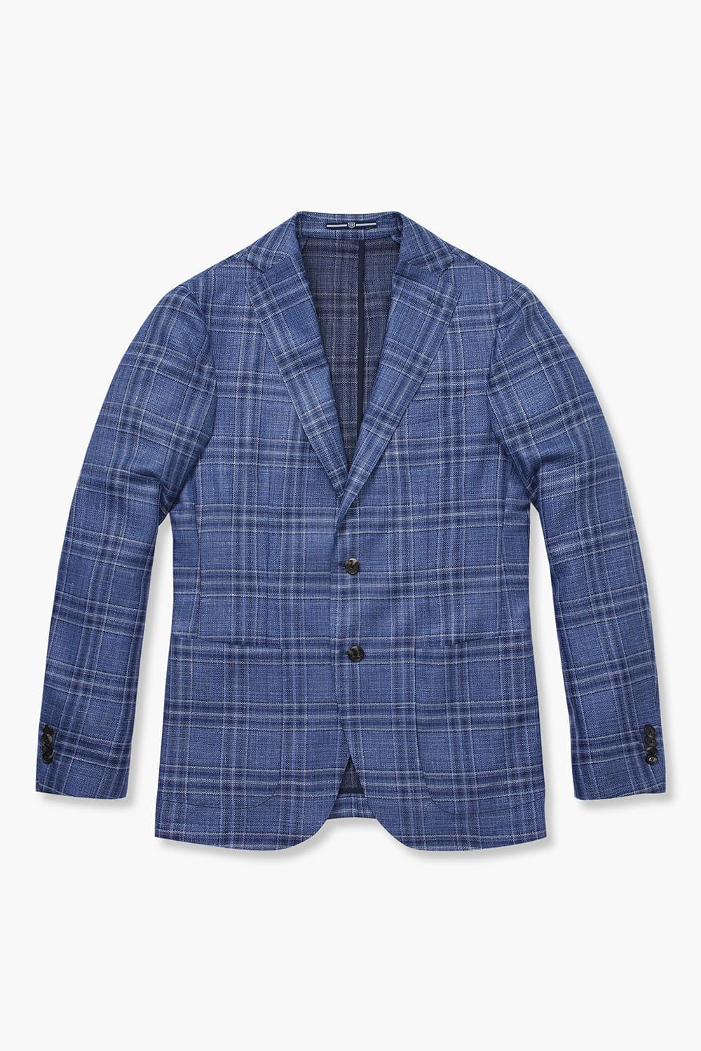 울 실크 믹스 체크 SALENTO 자켓 블루 RE4SMBAJA201R63