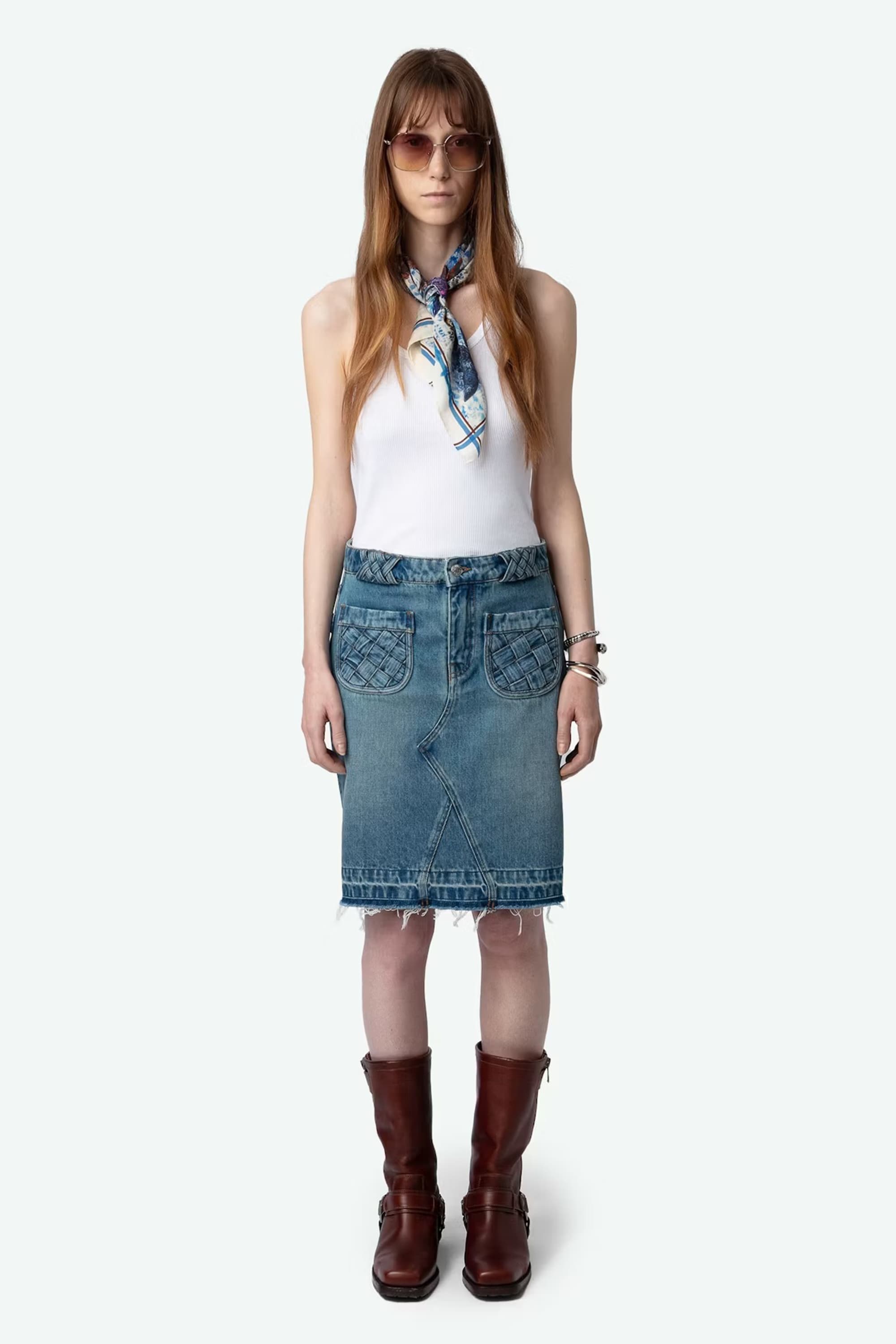 Jingle Denim Skirt