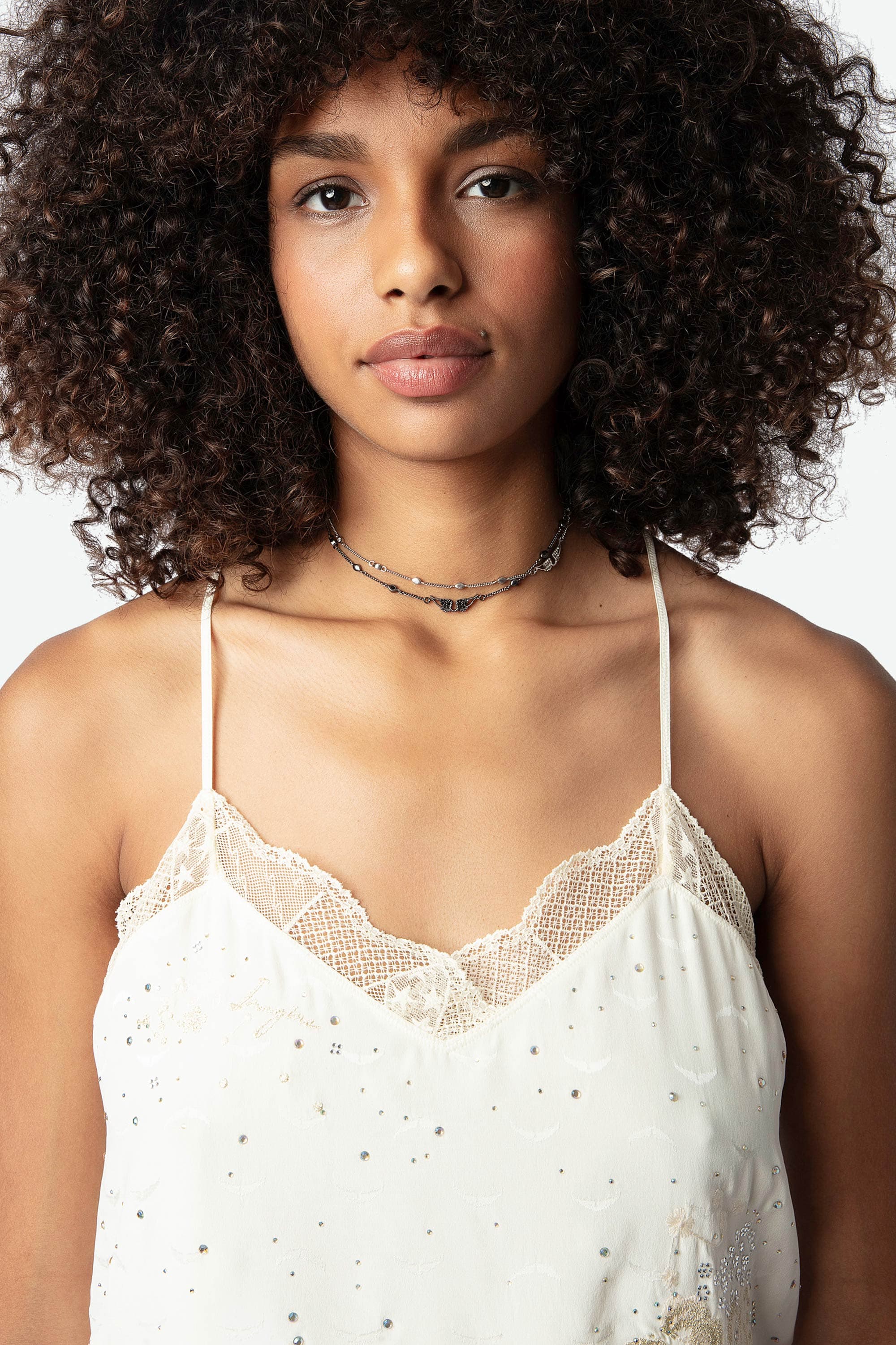 Claudy Strass Silk Camisole