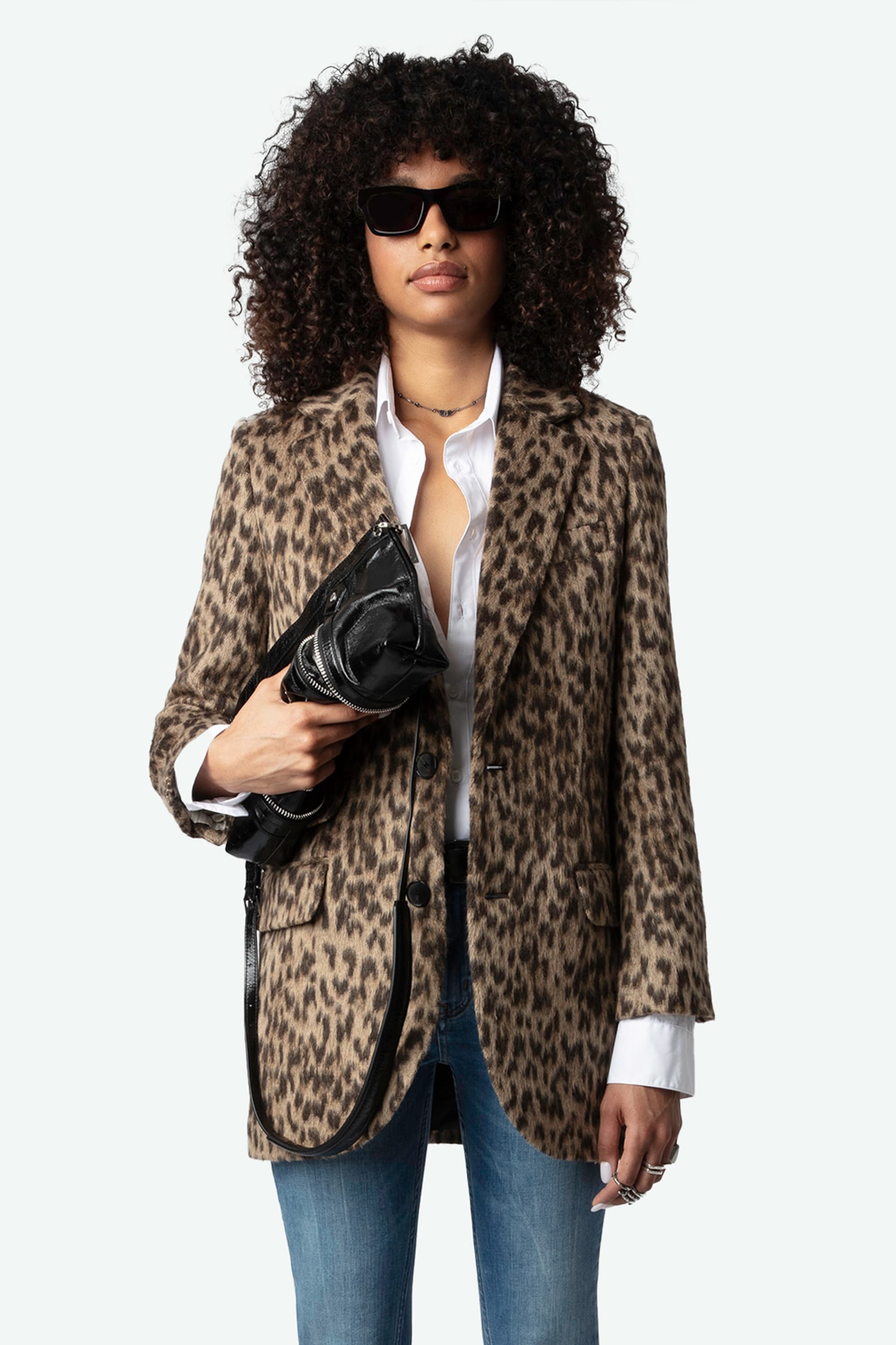 Violet Leopard Half Coat