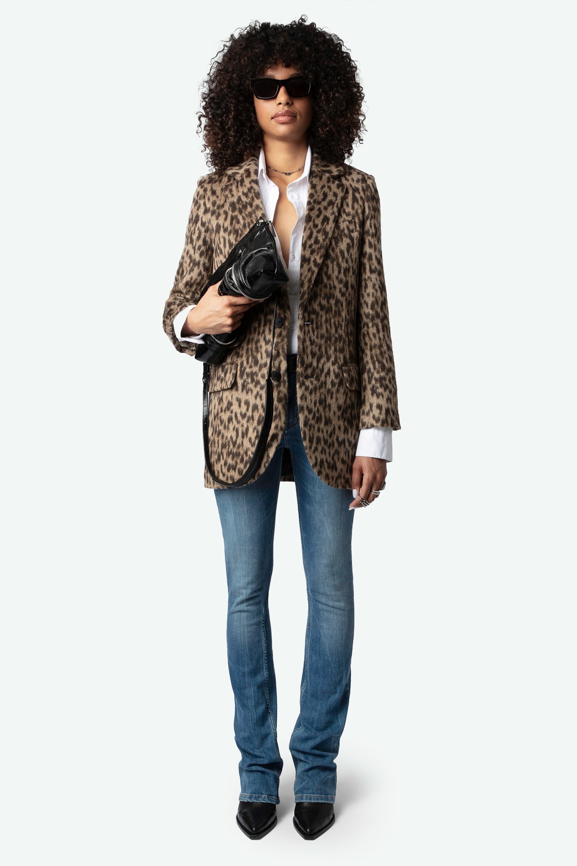 Violet Leopard Half Coat