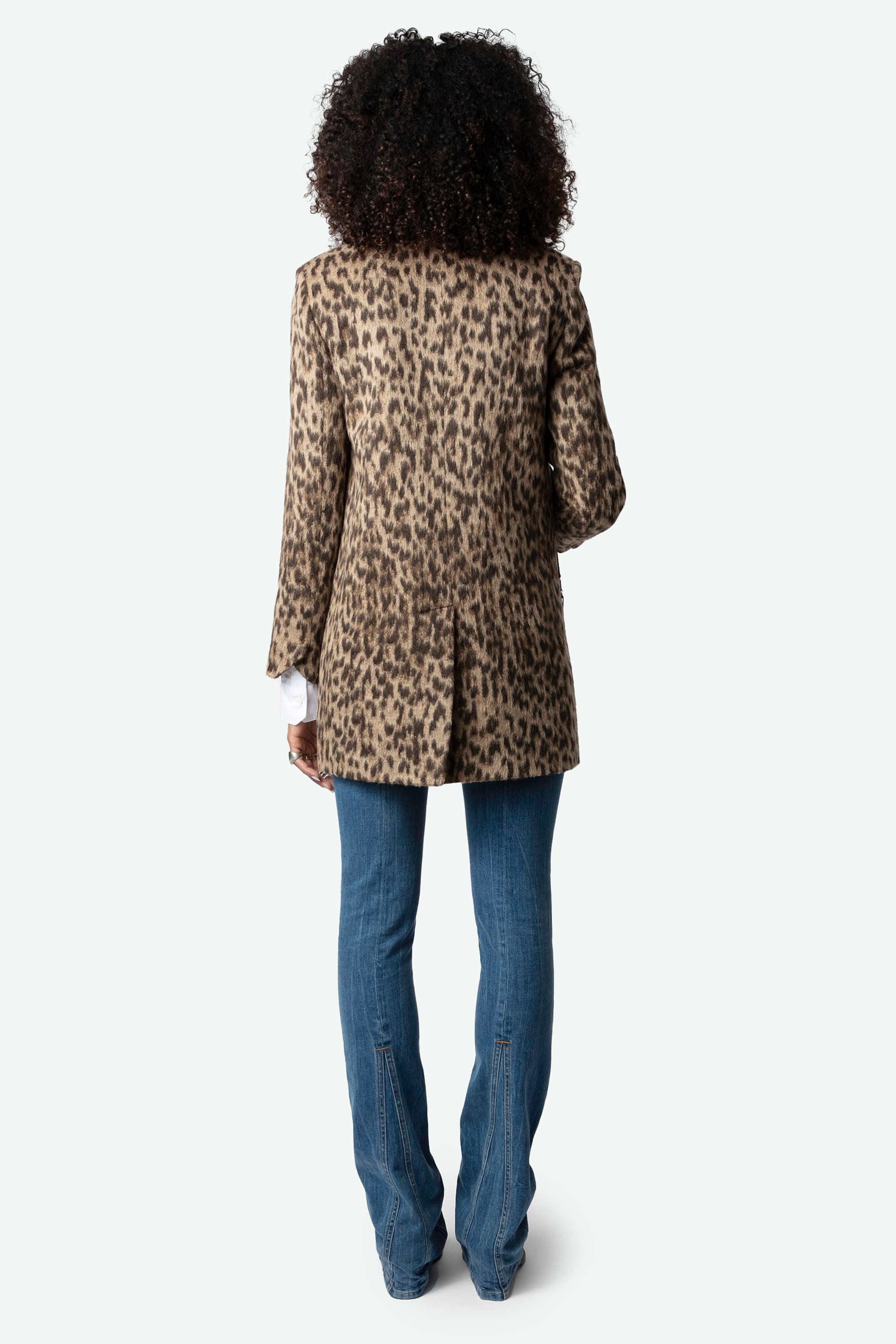 Violet Leopard Half Coat