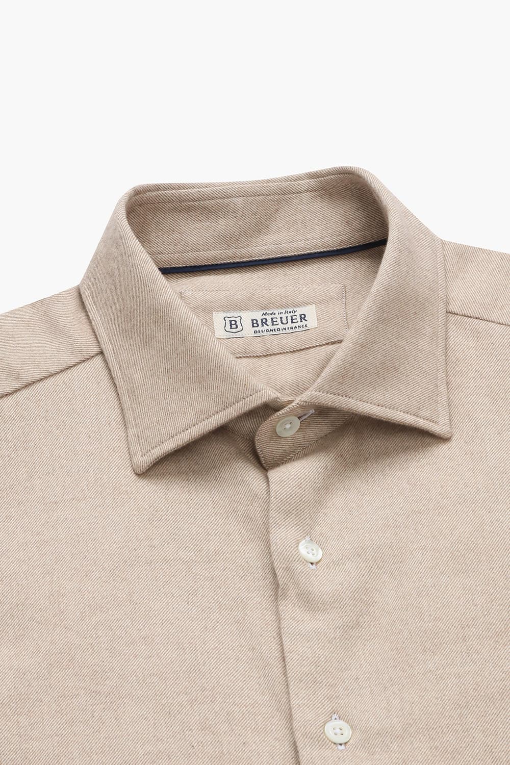 코튼 100 SOLID TWILL 셔츠 라이트 브라운 RE4FMBASH304R80