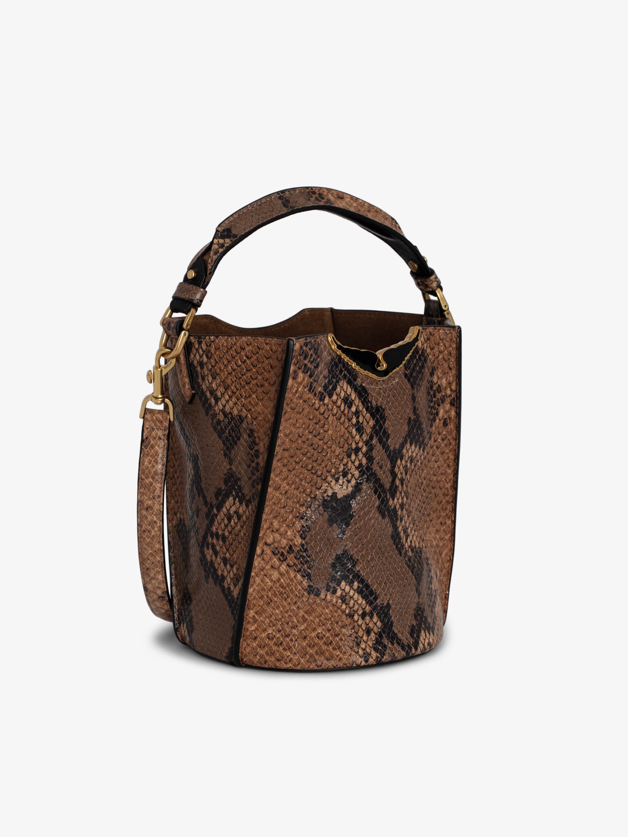 Borderline Python Bucket Bag