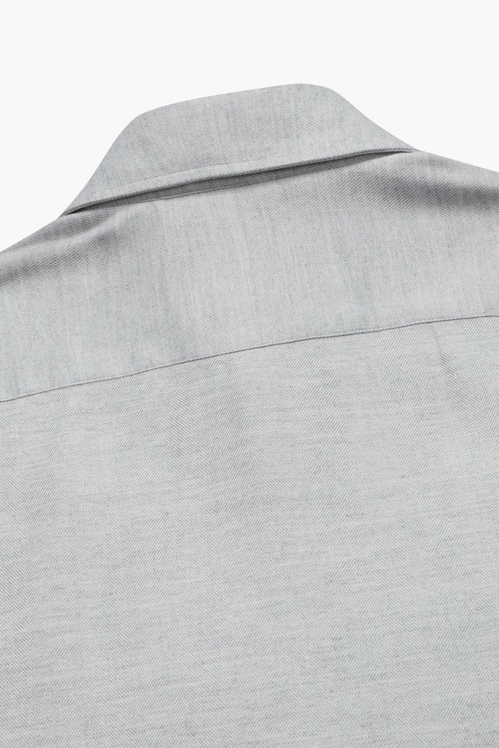 면 믹스 Solid Herringbon Flanelle그레이 셔츠 RE4FMBASH306R92