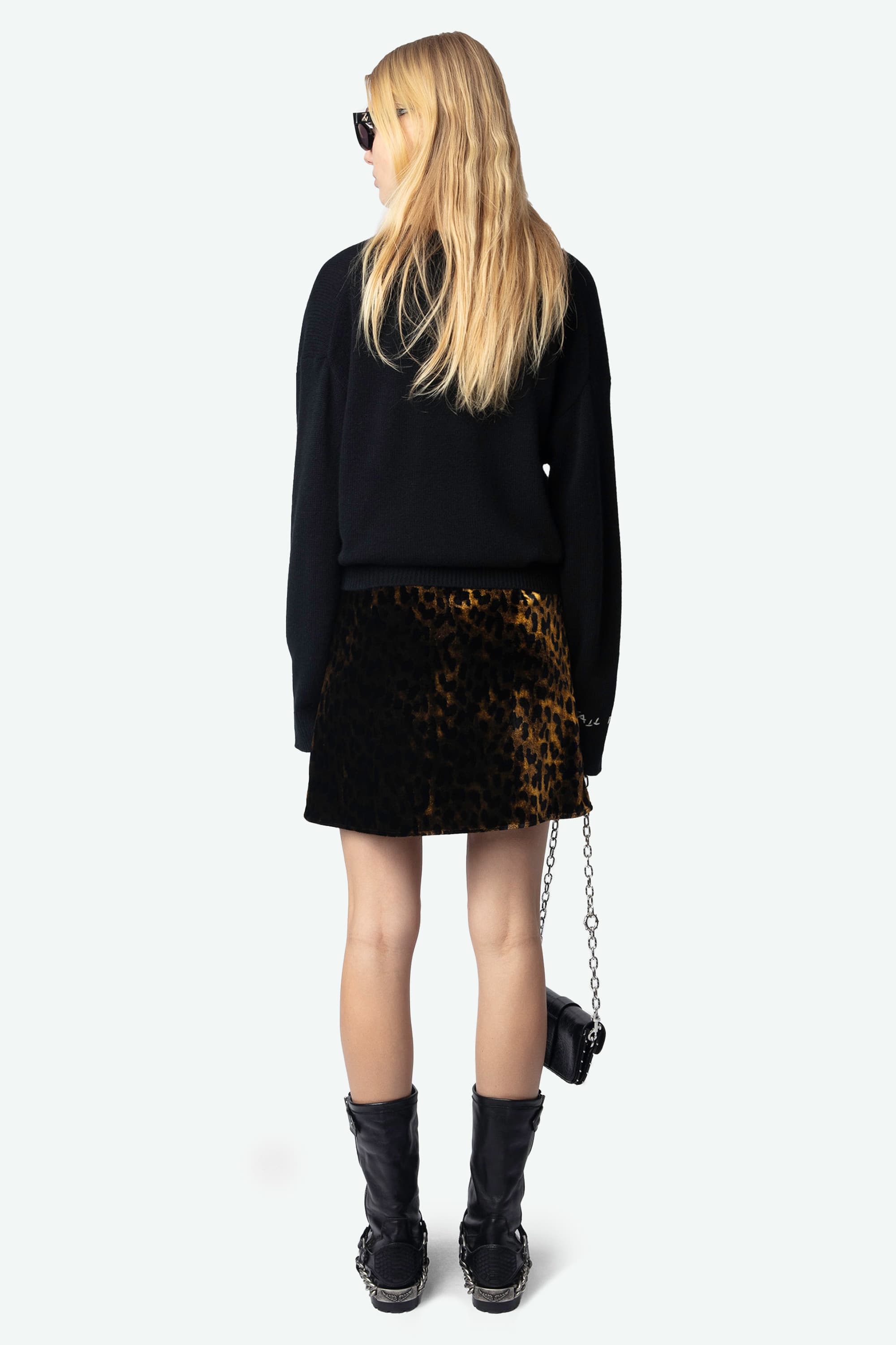 Jerry Leopard Velvet Skirt
