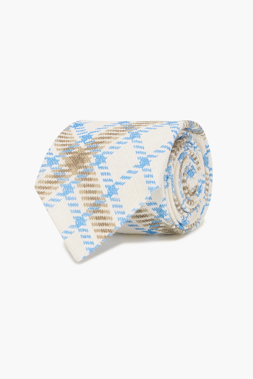 린넨 타탄 체크 넥타이 02330P714003