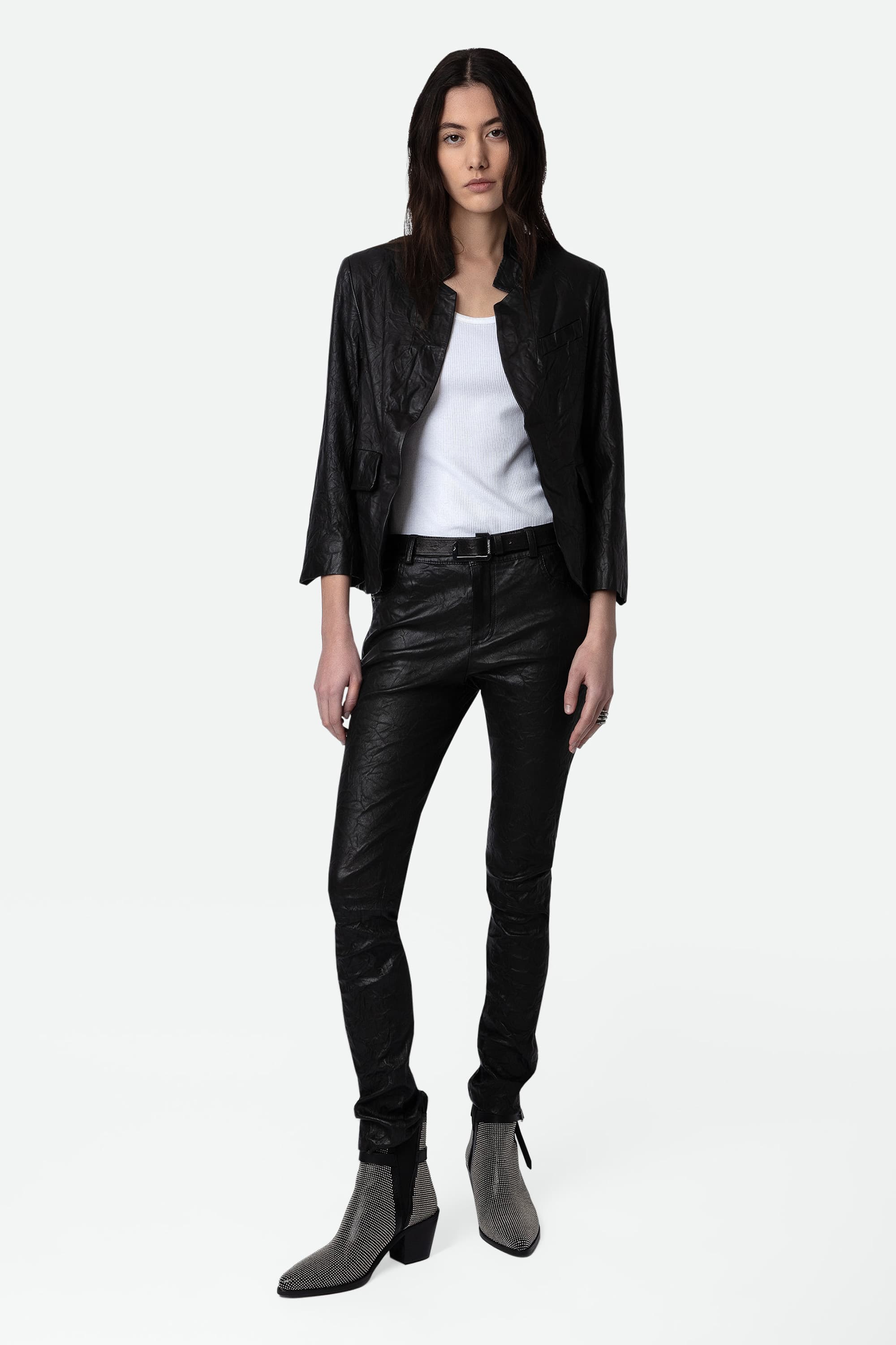 Verys Crinkled Leather Jacket