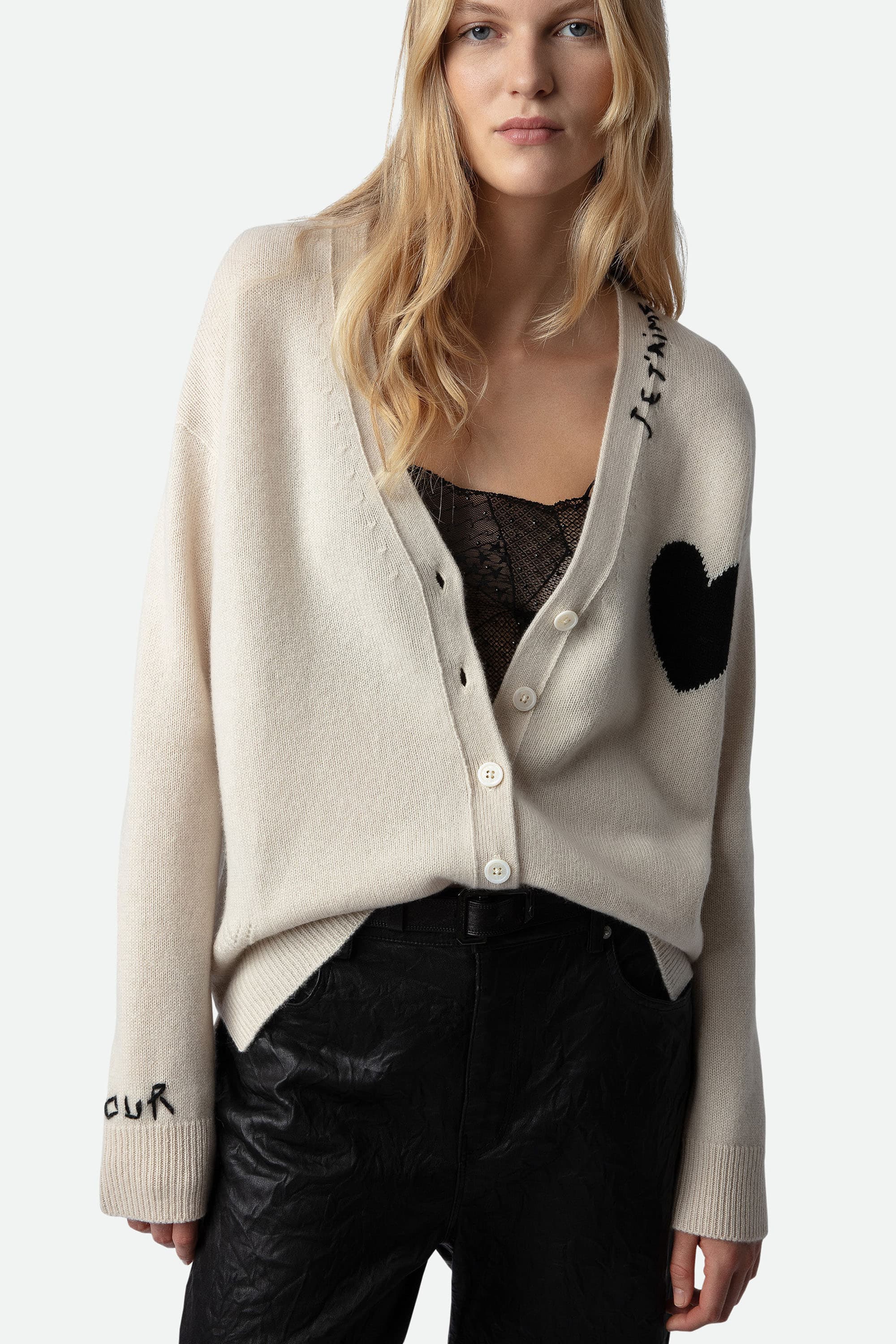 Mirka Heart Cashmere Cardigan