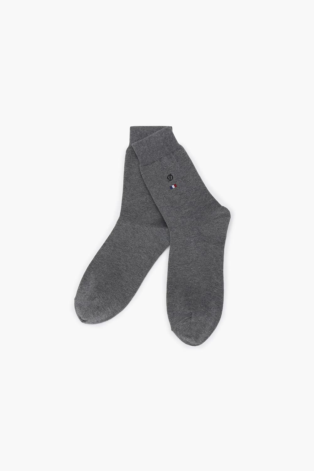 트리콜로르 자수 1301 장목 양말 그레이 SE5SMA171301SGY