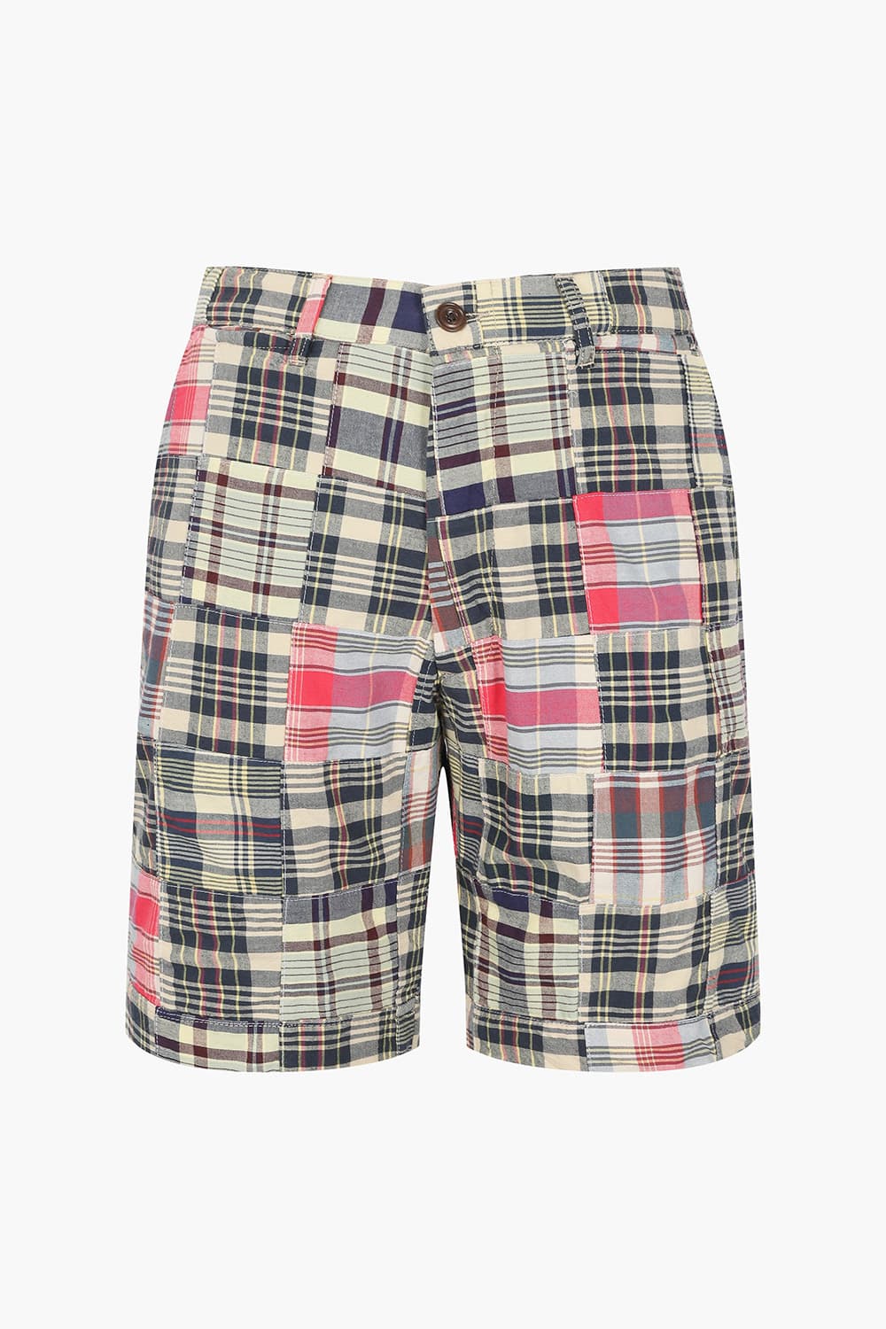 코튼 체크 존 하프팬츠 (셋업) 베이지/핑크 QE5SMHTPT501Q00