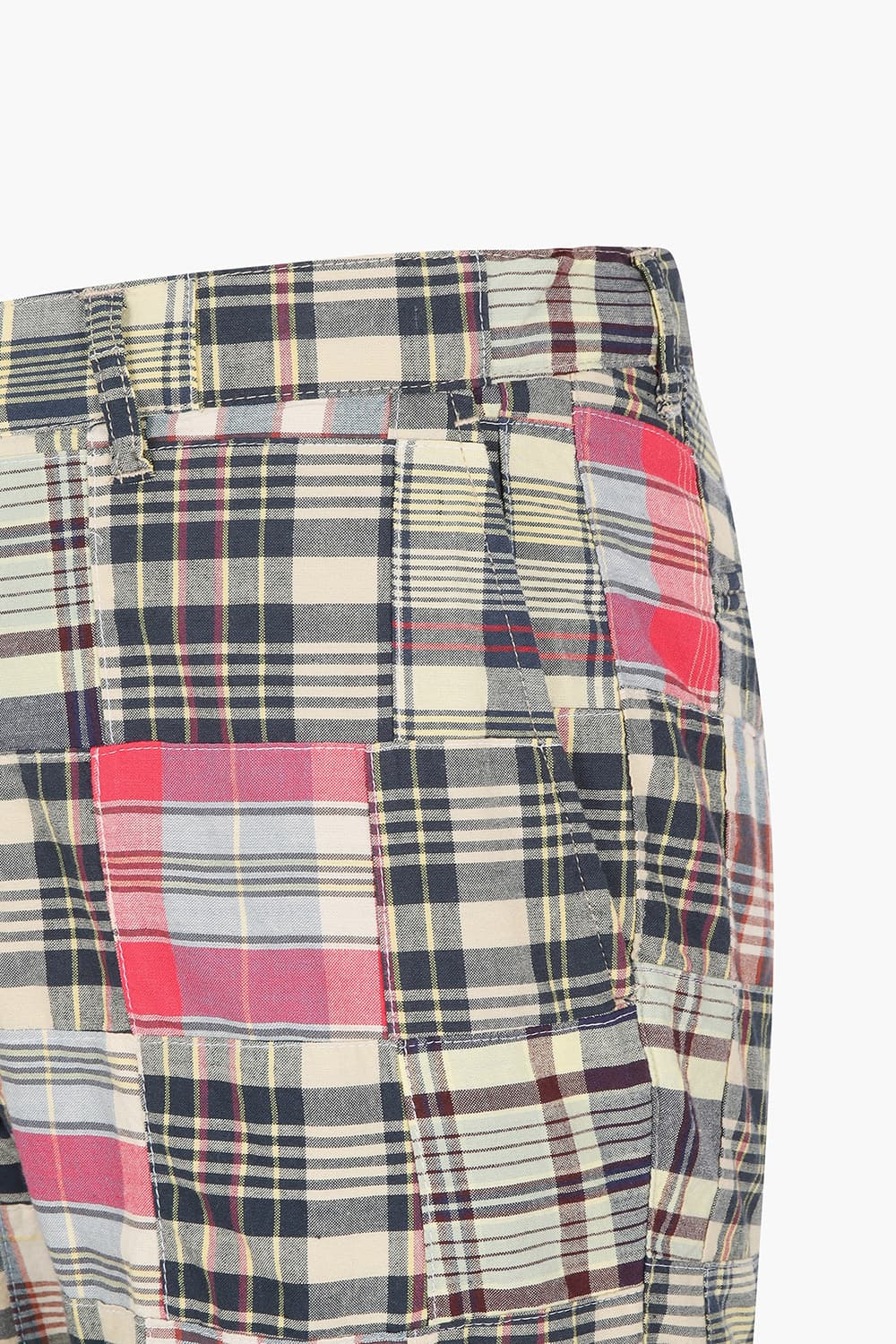 코튼 체크 존 하프팬츠 (셋업) 베이지/핑크 QE5SMHTPT501Q00