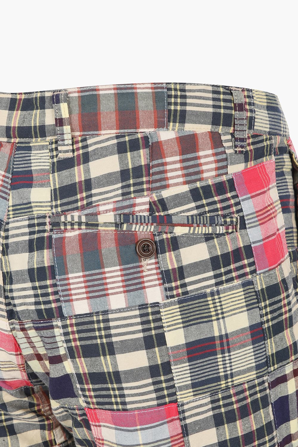 코튼 체크 존 하프팬츠 (셋업) 베이지/핑크 QE5SMHTPT501Q00