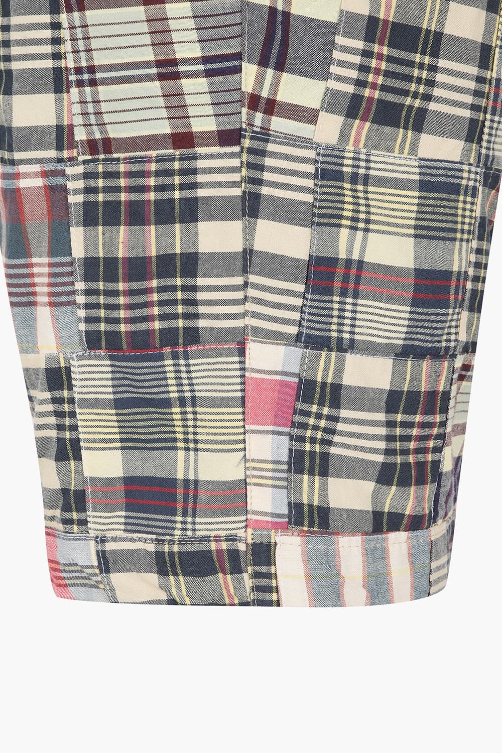 코튼 체크 존 하프팬츠 (셋업) 베이지/핑크 QE5SMHTPT501Q00