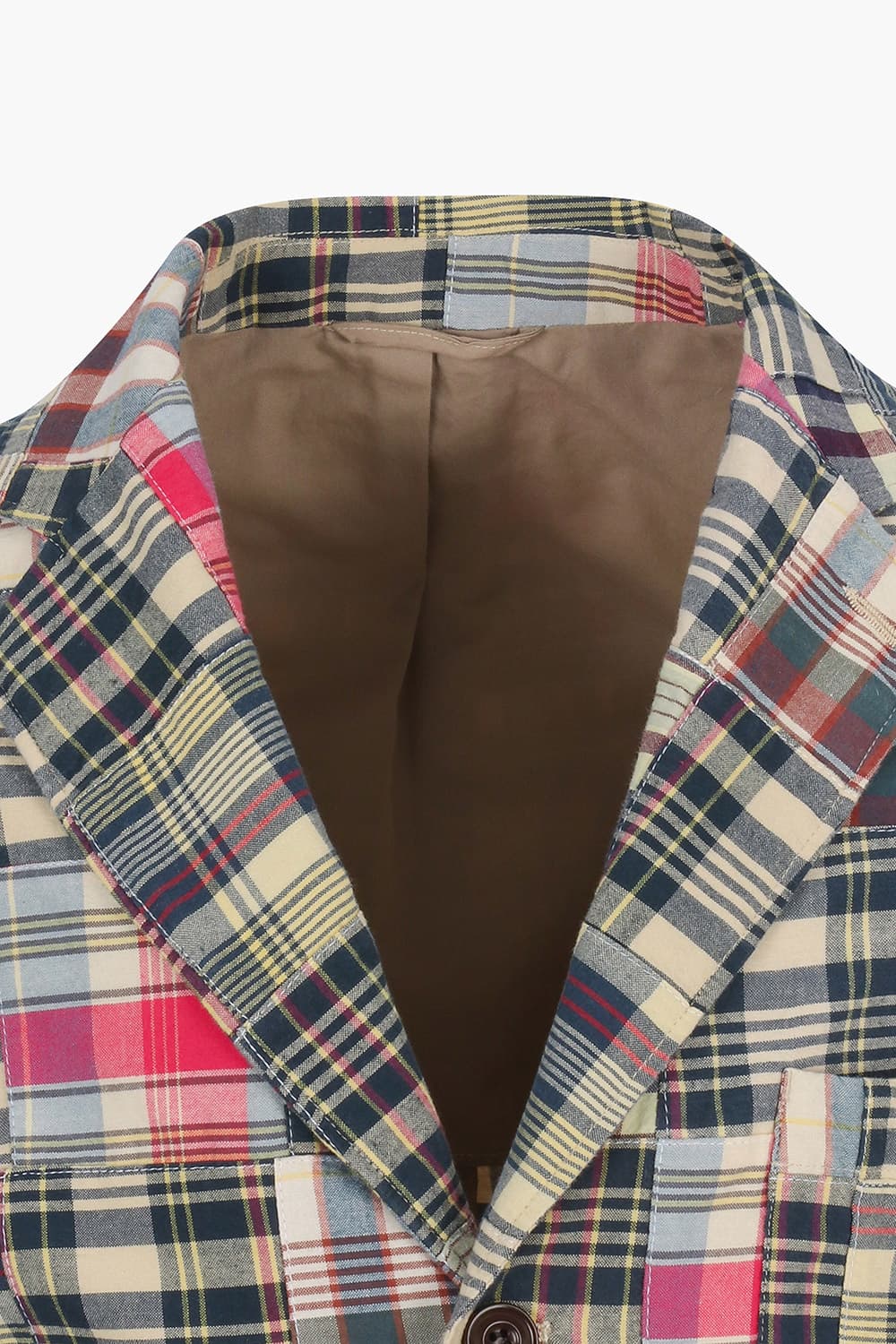 코튼 체크 존 자켓 (셋업) 베이지/핑크 QE5SMHTJA103Q00