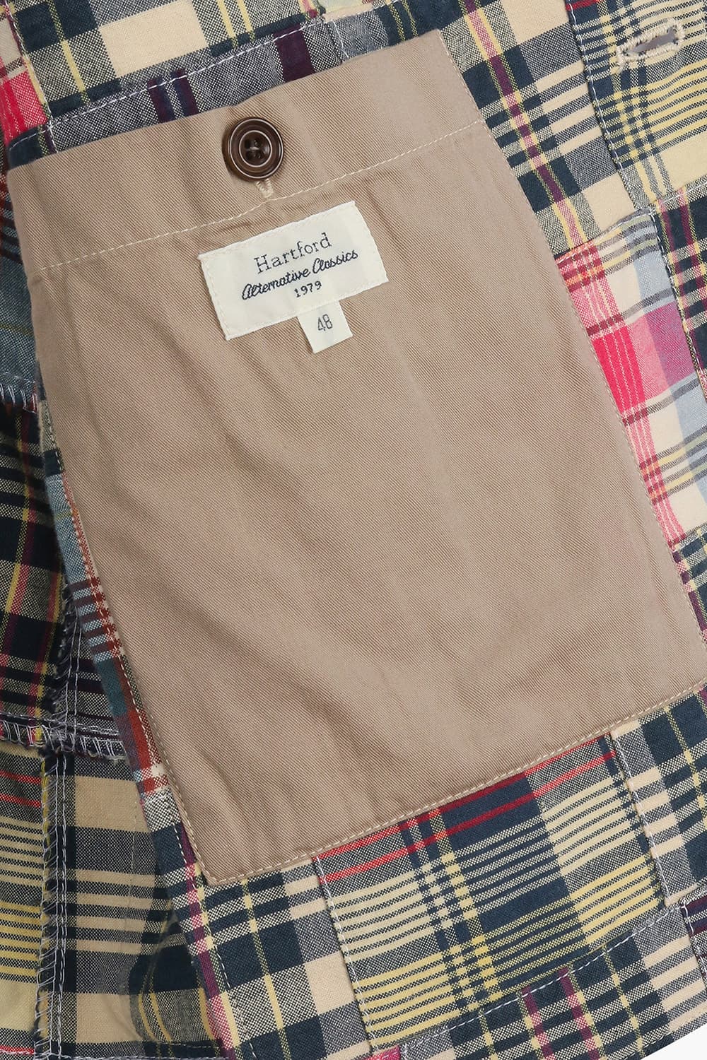 코튼 체크 존 자켓 (셋업) 베이지/핑크 QE5SMHTJA103Q00