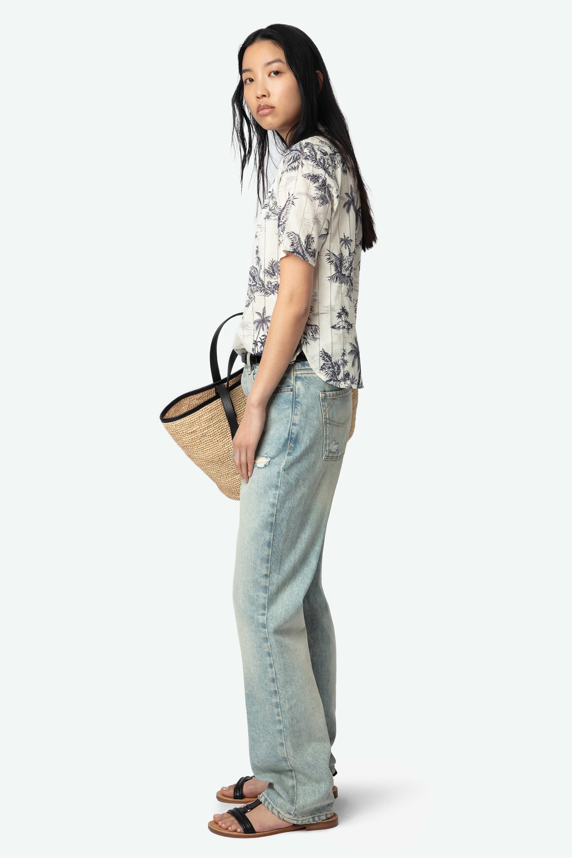 Topher Tropical Cotton Blouse