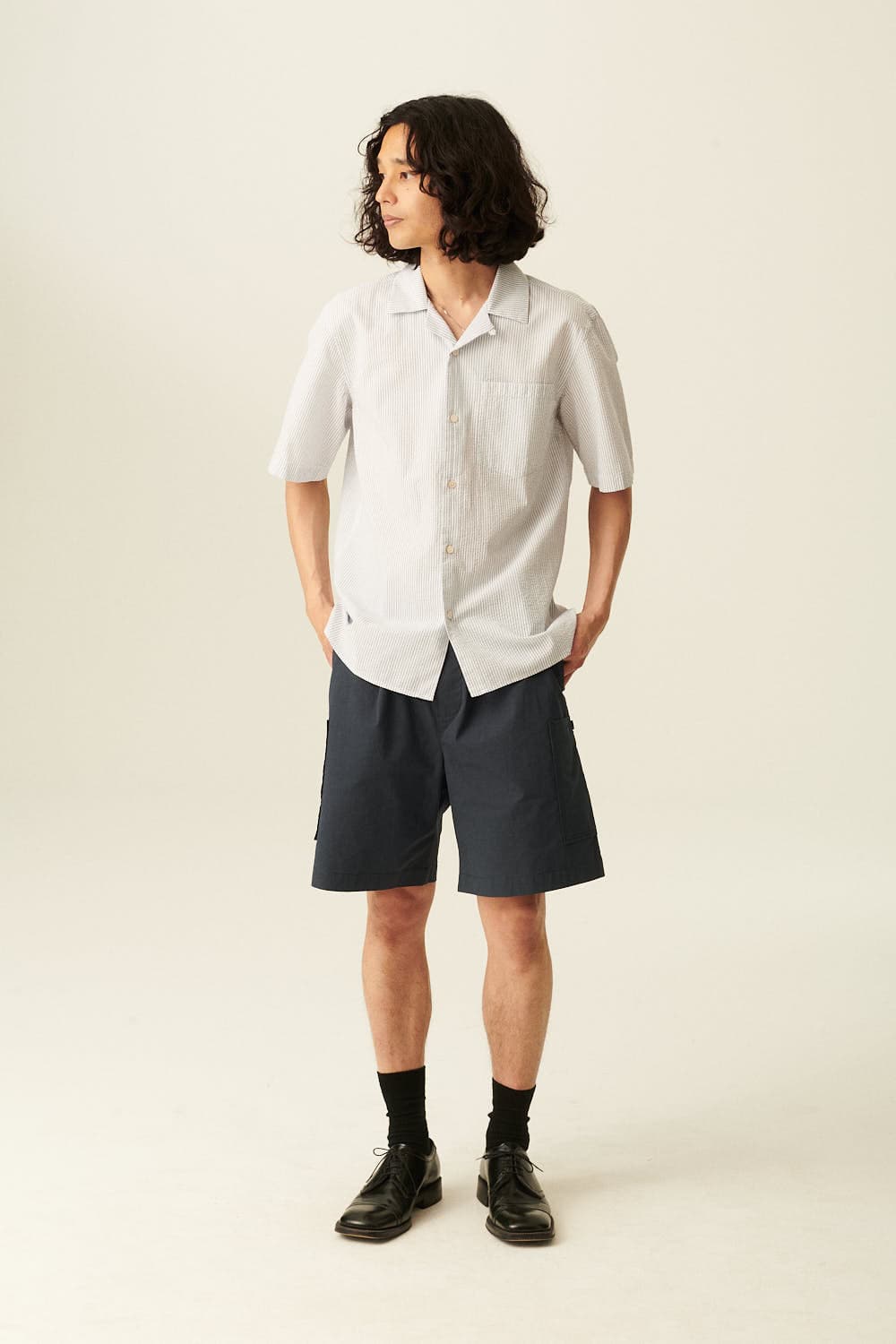 면 100 PIKE 바지 네이비 QE4SMRDPT004Q65