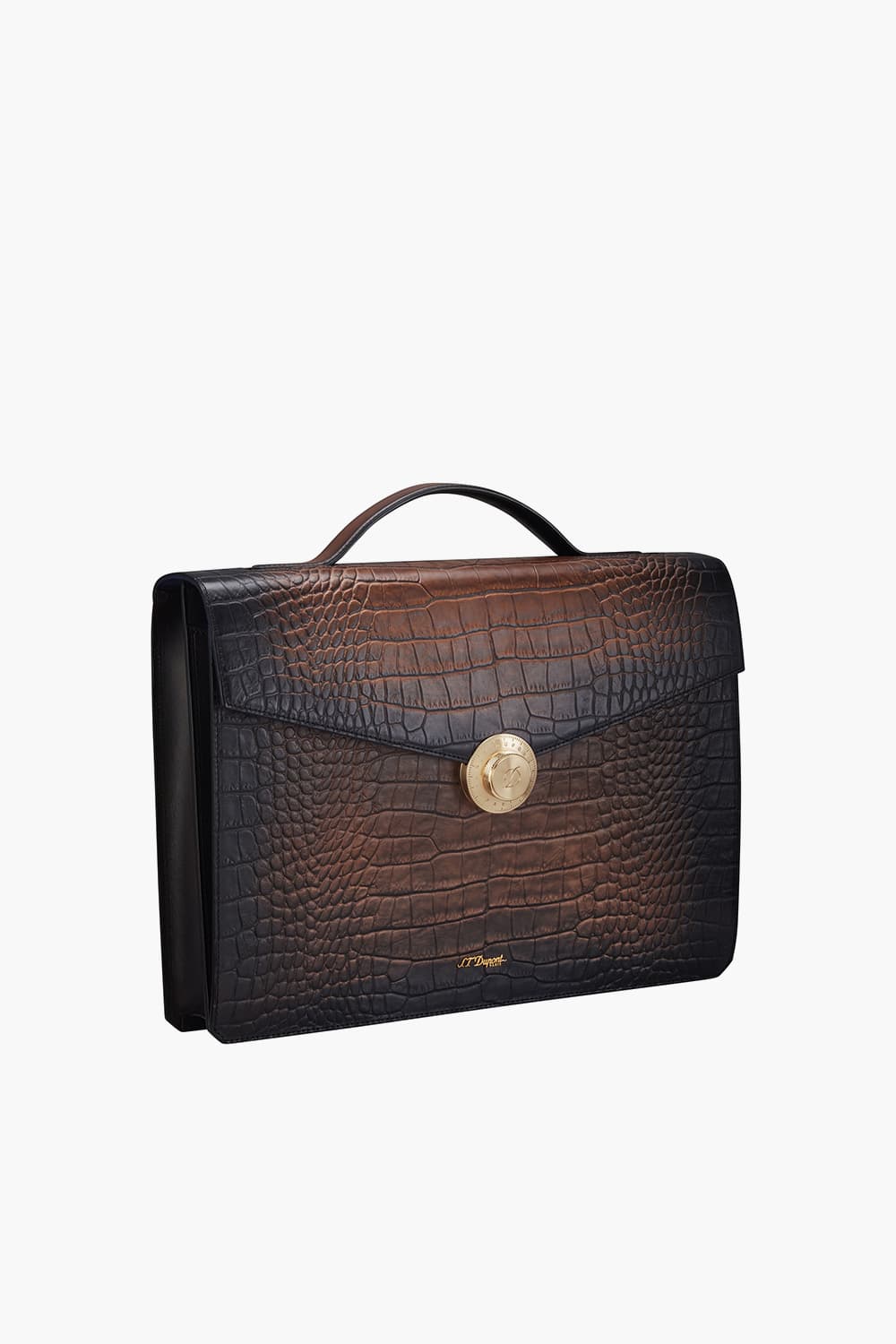 24 르글랑 아뜰리에 크로코패턴 브리프케이스 하바나 CG191474Z