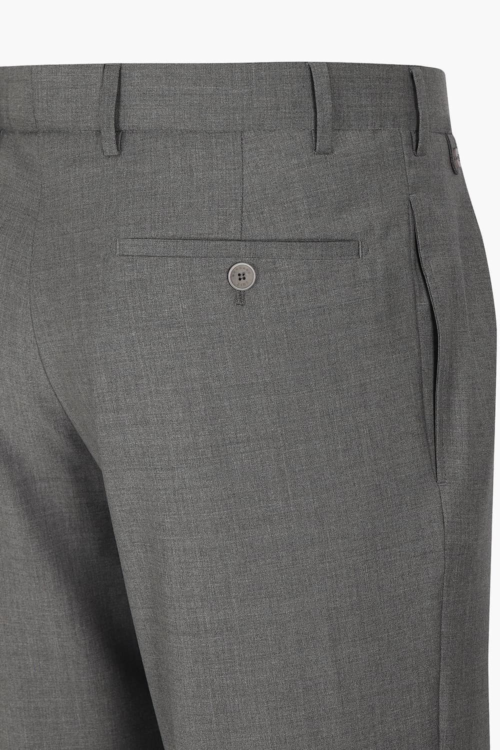 스트레치 울 블렌드 투 턱 팬츠 그레이 QE5SMBZPT101Q93