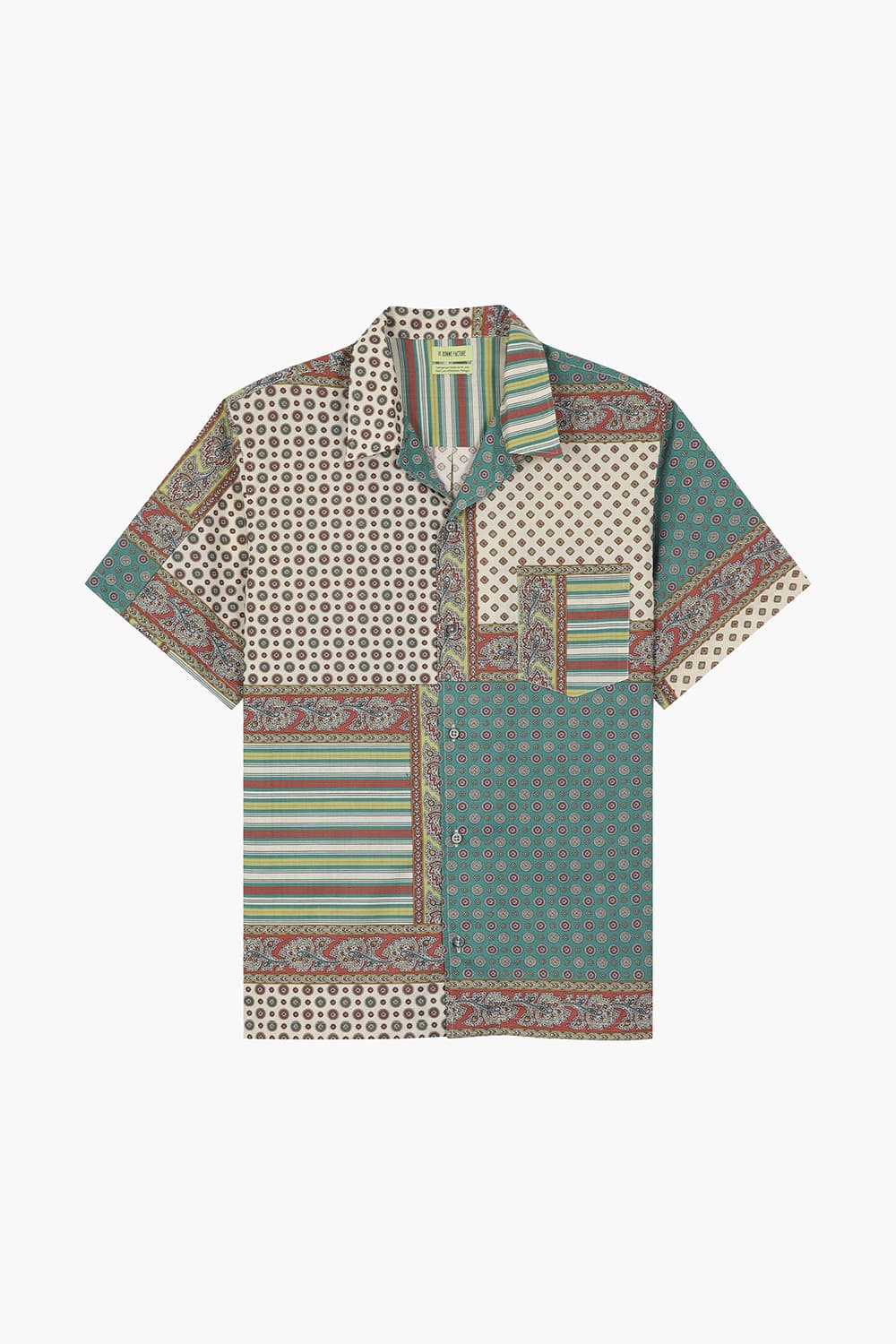 코튼 기하학 패턴 반소매 셔츠 CH27VBSPP