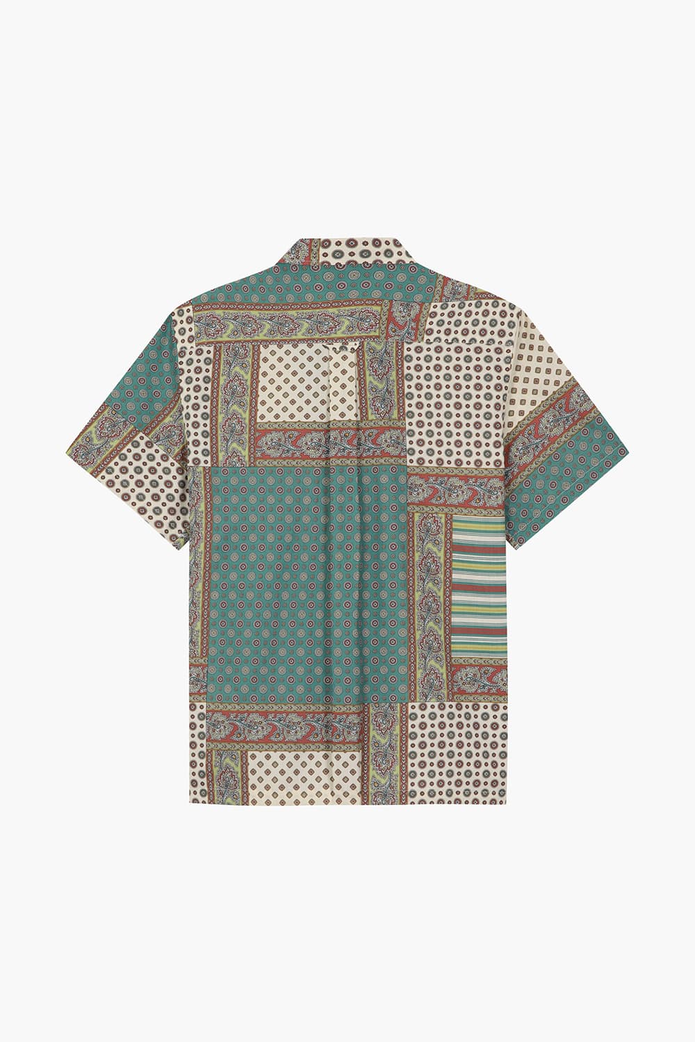 코튼 기하학 패턴 반소매 셔츠 CH27VBSPP