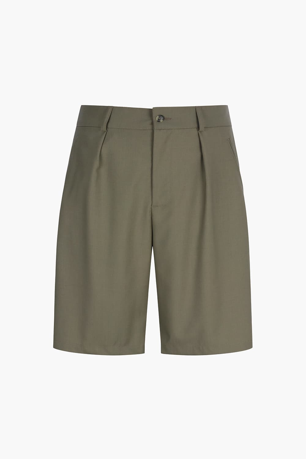 울100 미니멀 원턱 하프 팬츠 (셋업) 카키 QE5SMDBPT102Q87