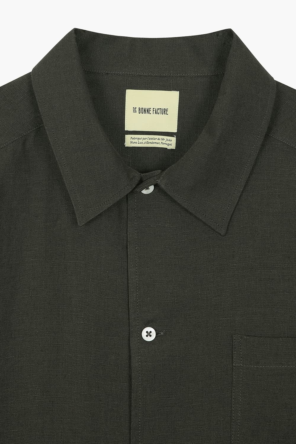 린넨100 미니멀 셔츠 자켓 블랙 QE5SMDBOT101Q89