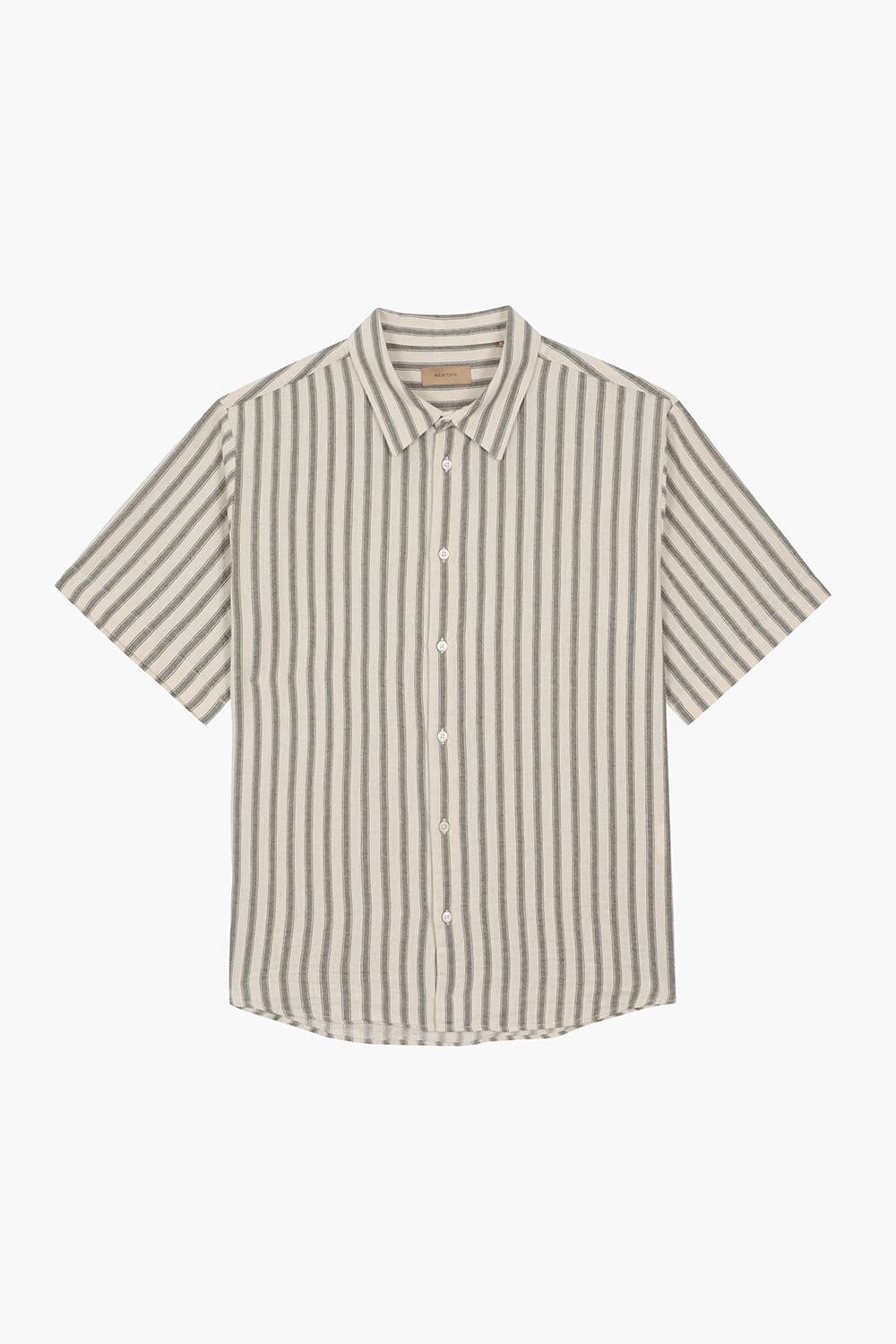 SILVIO 린넨 혼방 스트라이프 반소매 셔츠 25-2 3820226GIS