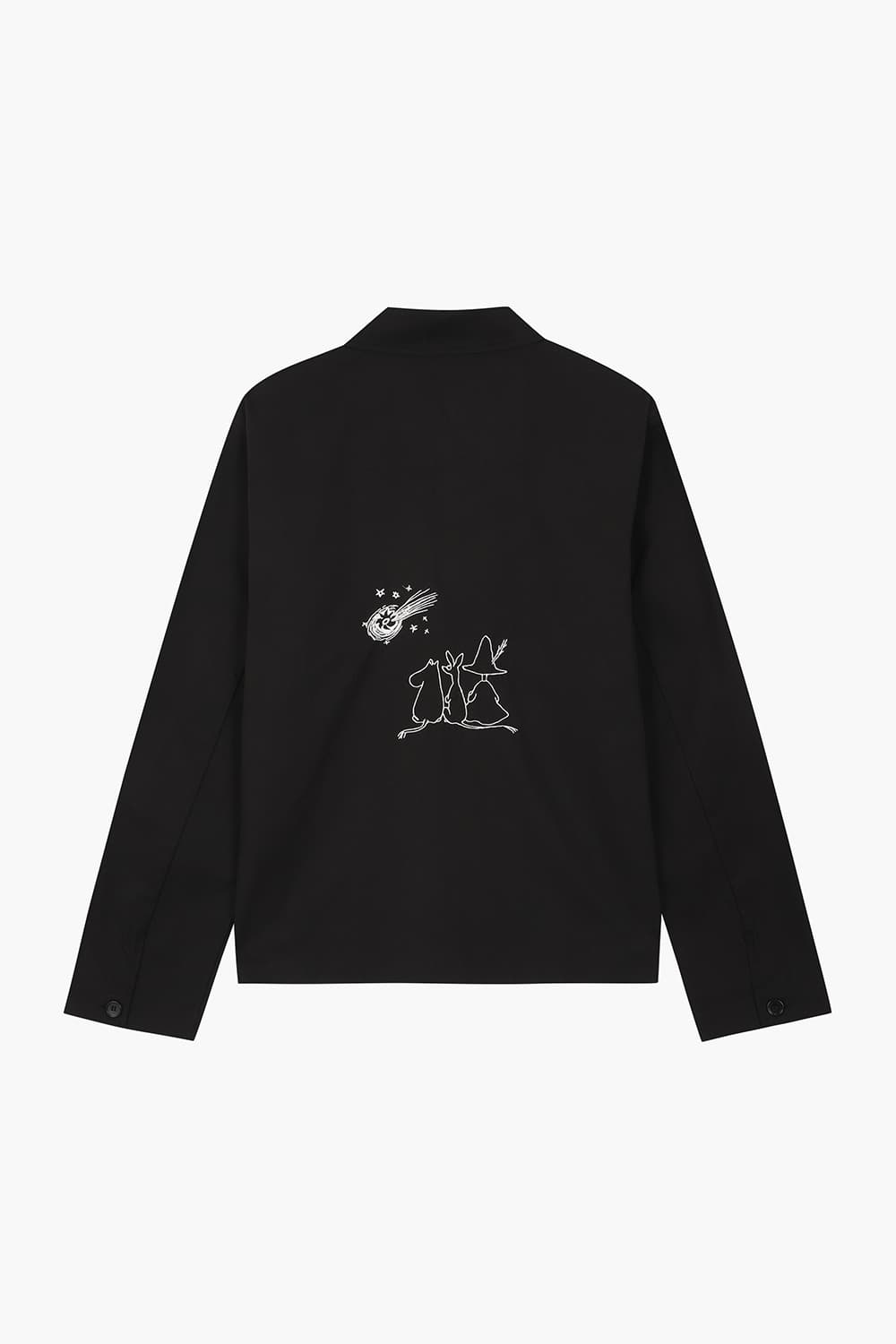 무민 백 프린팅 셔츠 자켓 블랙 QE5SMRDOT101Q99