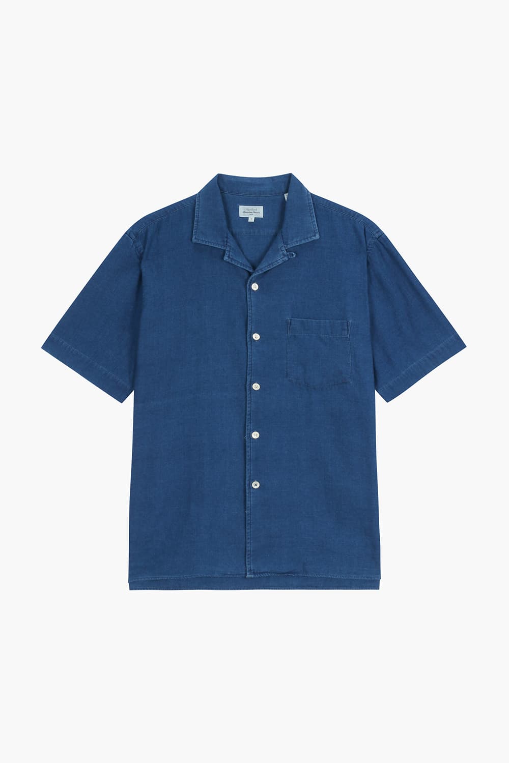 데님 포켓 테일러드 카라 반소매 셔츠 BD1402601