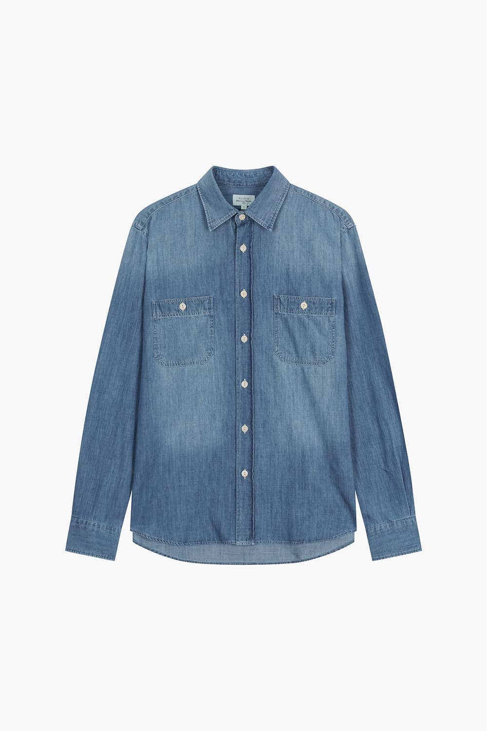 중청 데님 버튼 다운 투 포켓 셔츠 BD2002501