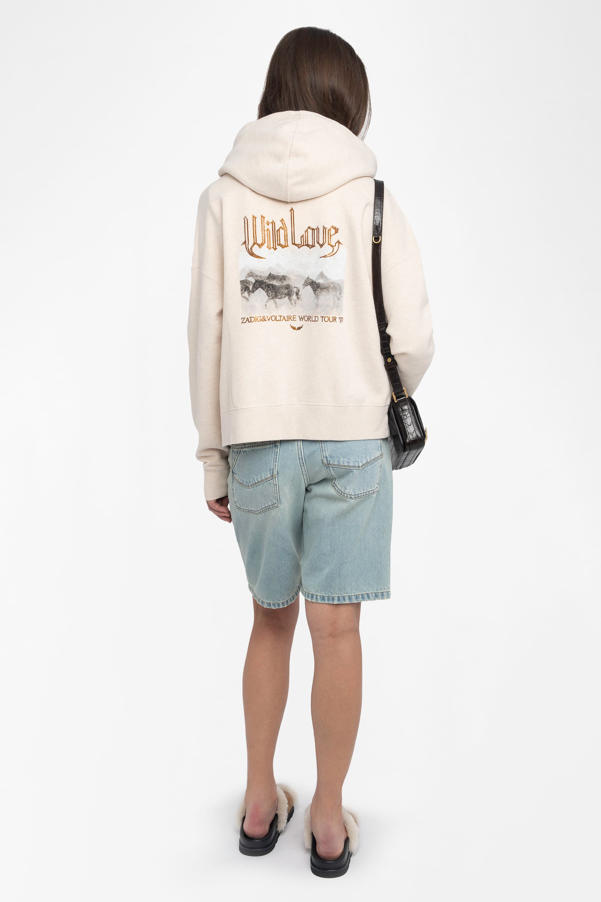 Mia Strass Zip-Up Cardigan