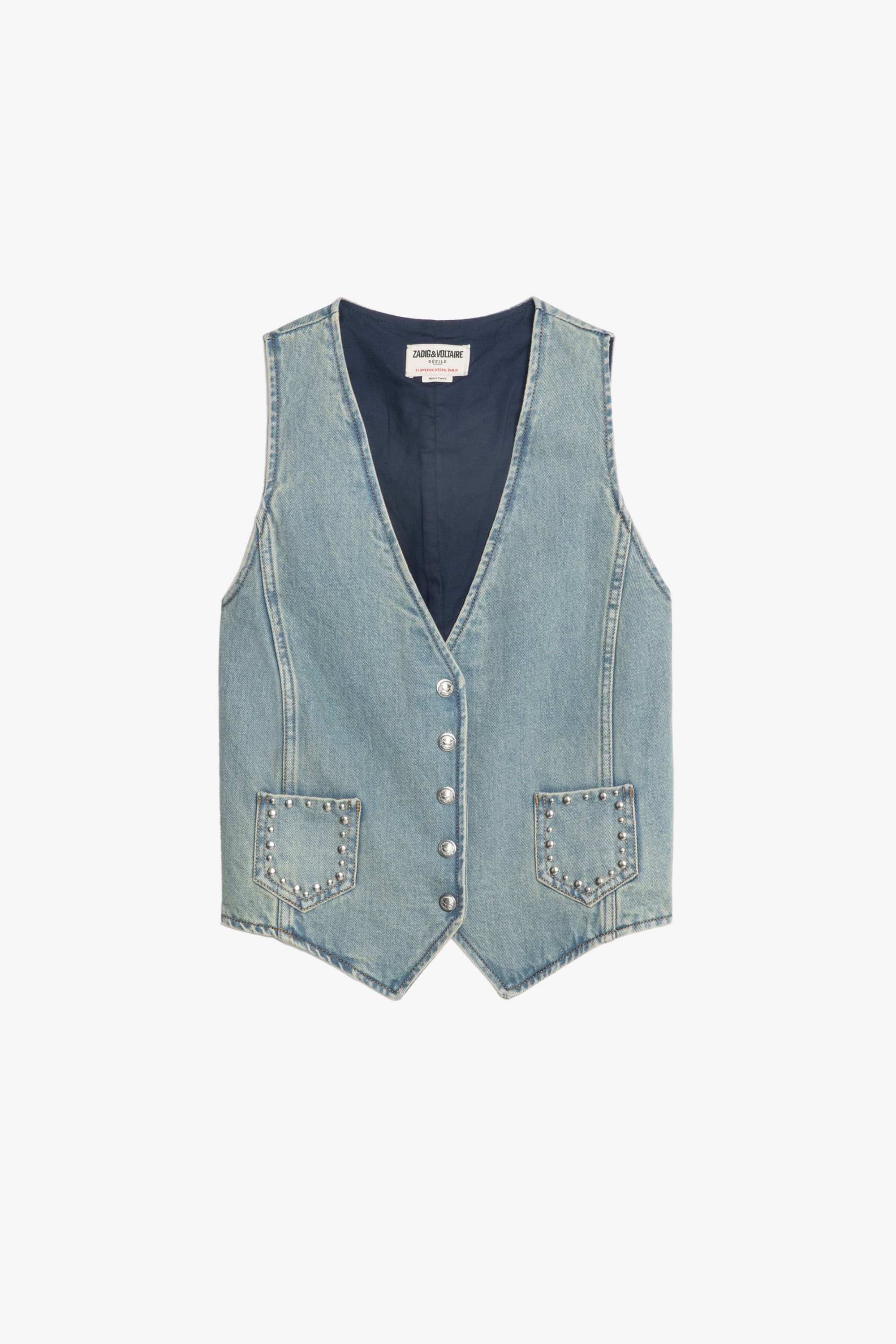Gillier Denim Studs Vest