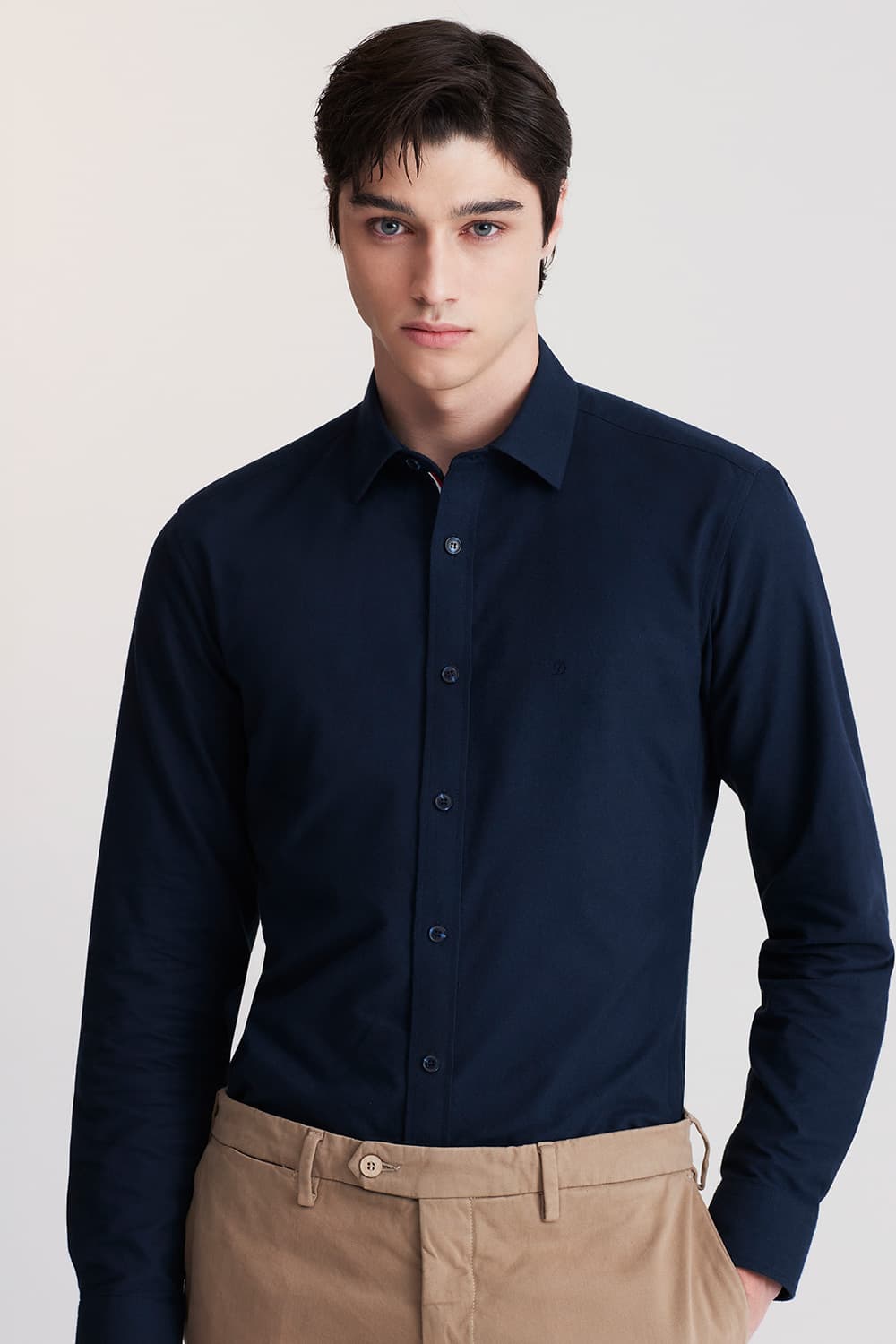 순면 기모 트리콜로르 955 컴포터블 셔츠 네이비 SE5FM22LS955SNY