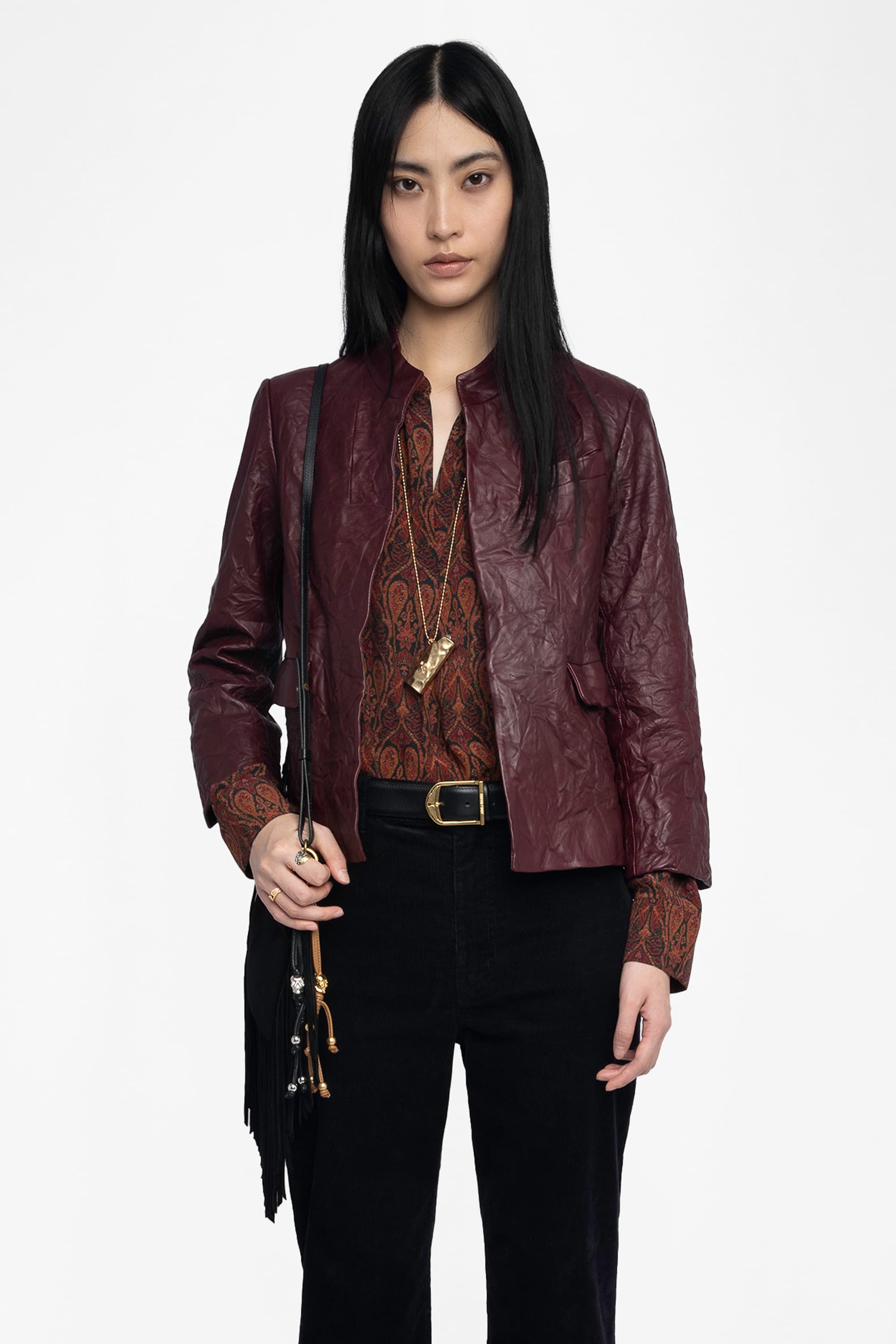 Veryn Crinkled Leather Jacket