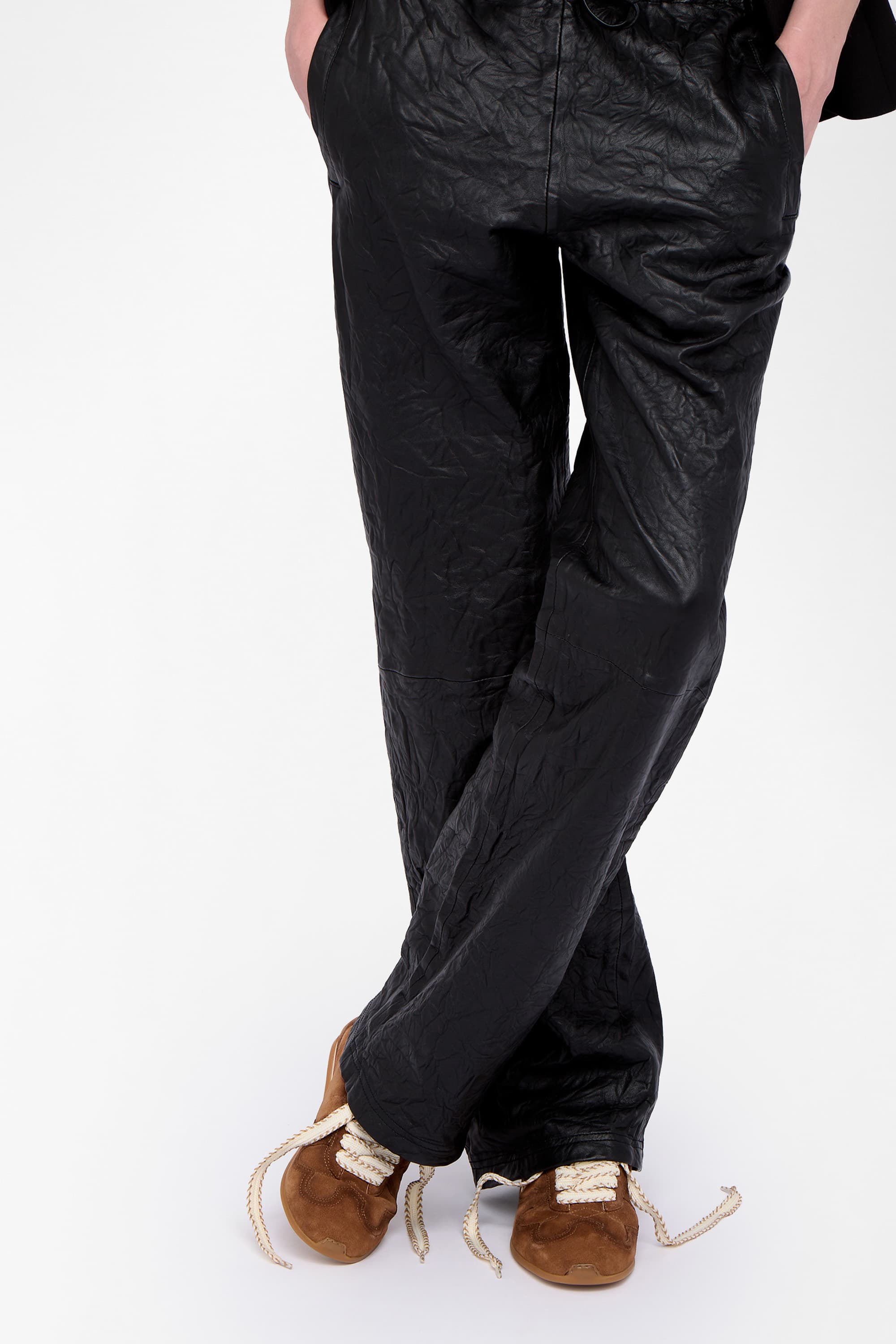 Pocha Crinkled Leather Pants