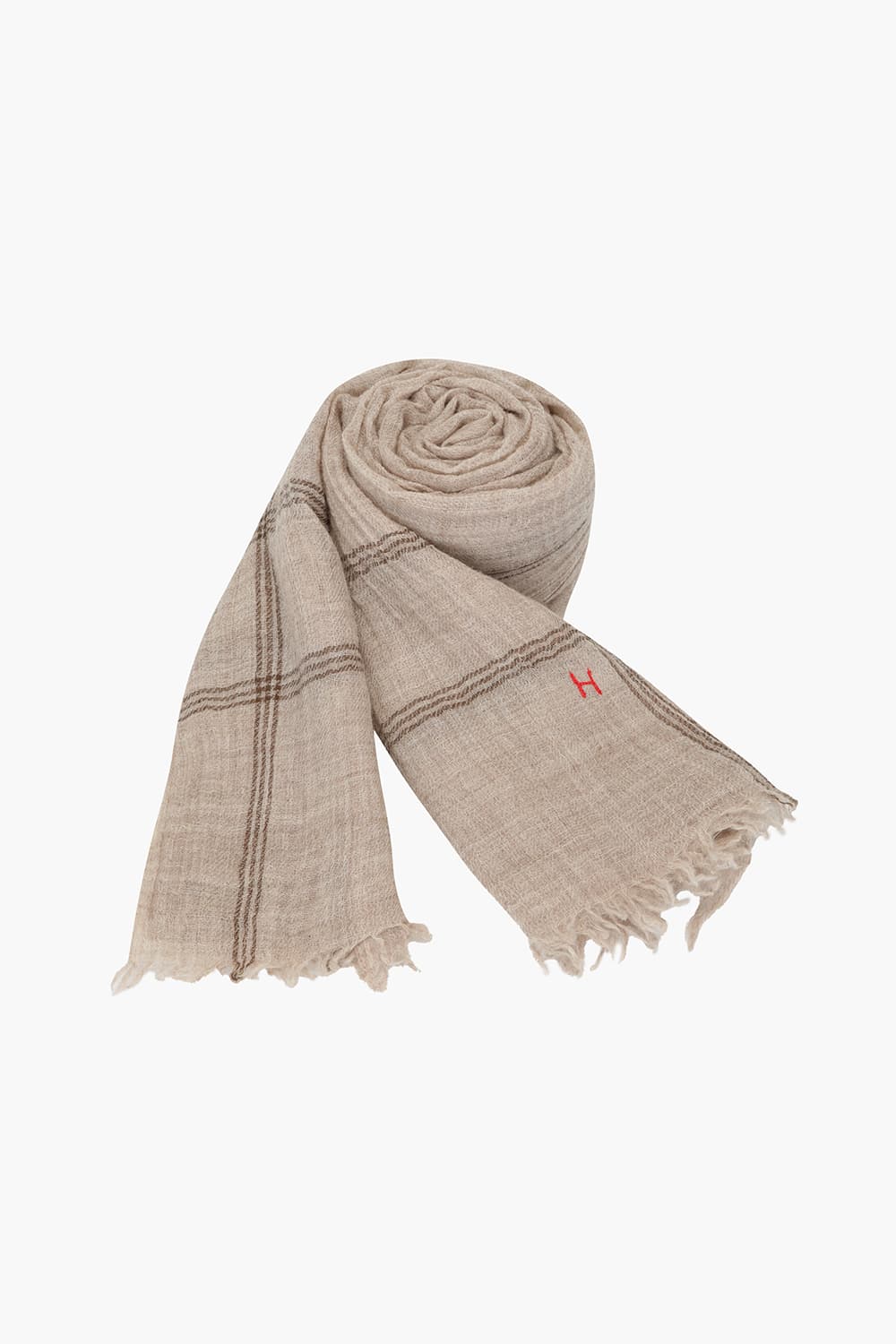 H Logo Check Wool Scarf QE5FMHTSC203Q15
