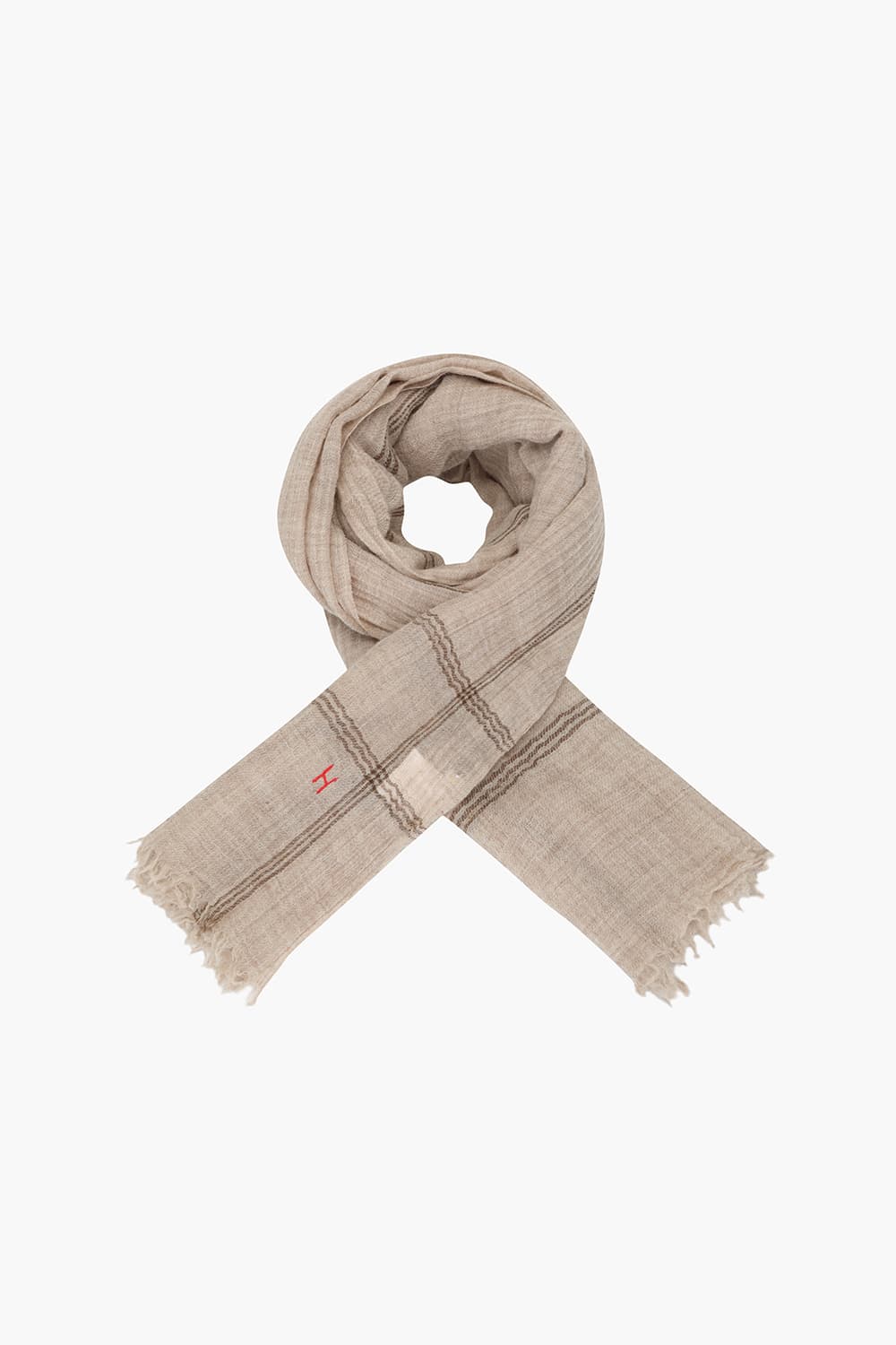 H Logo Check Wool Scarf QE5FMHTSC203Q15