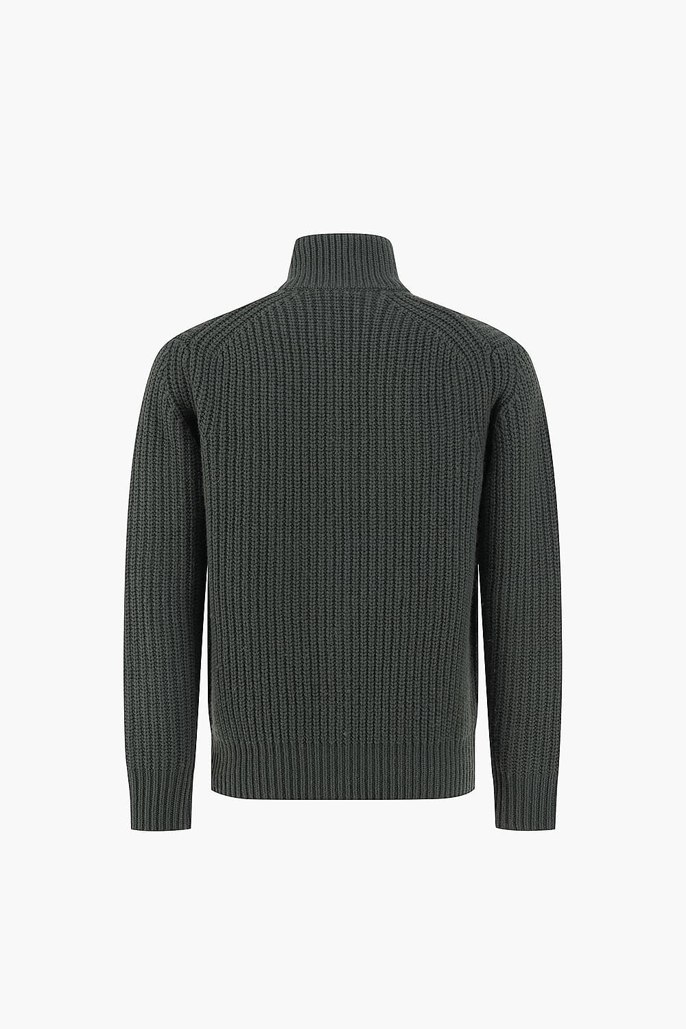 Rib Wool Zip-up Cardigan QE5FMHTKN201Q77